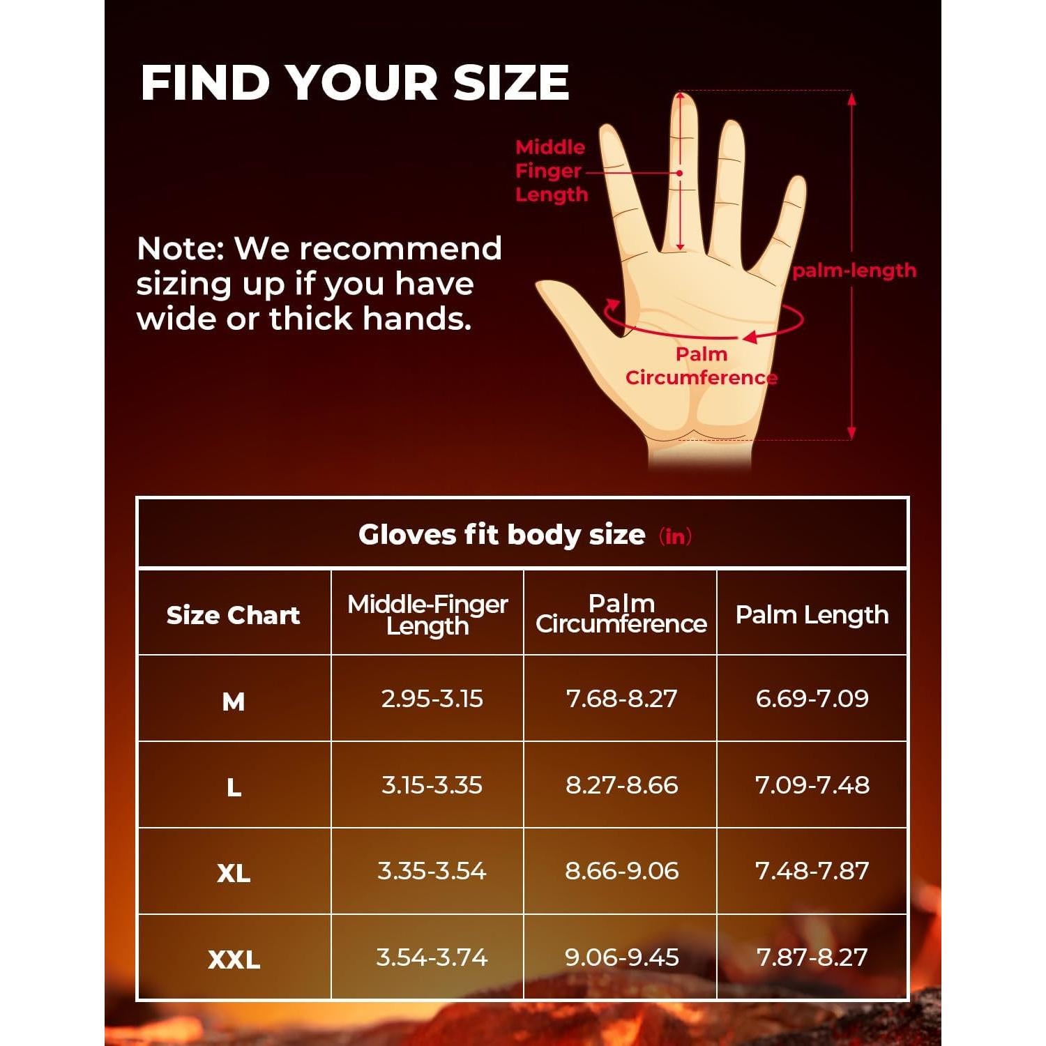 Guantes de Caza Calentados KEMIMOTO Camo Recargables Talla Grande