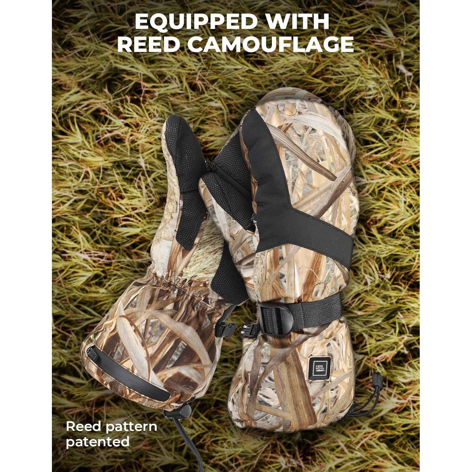 Guantes de Caza Calentados KEMIMOTO Camo Recargables Talla Grande