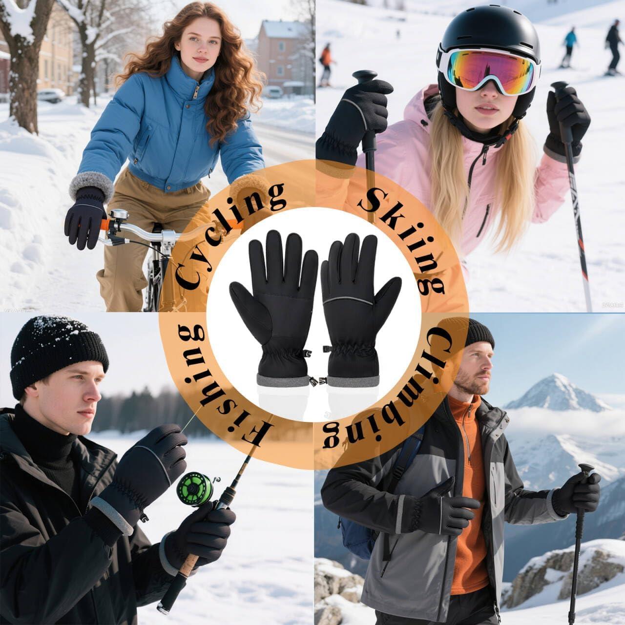 Guantes de Invierno Woogwin Térmicos Impermeables para Hombres y Mujeres