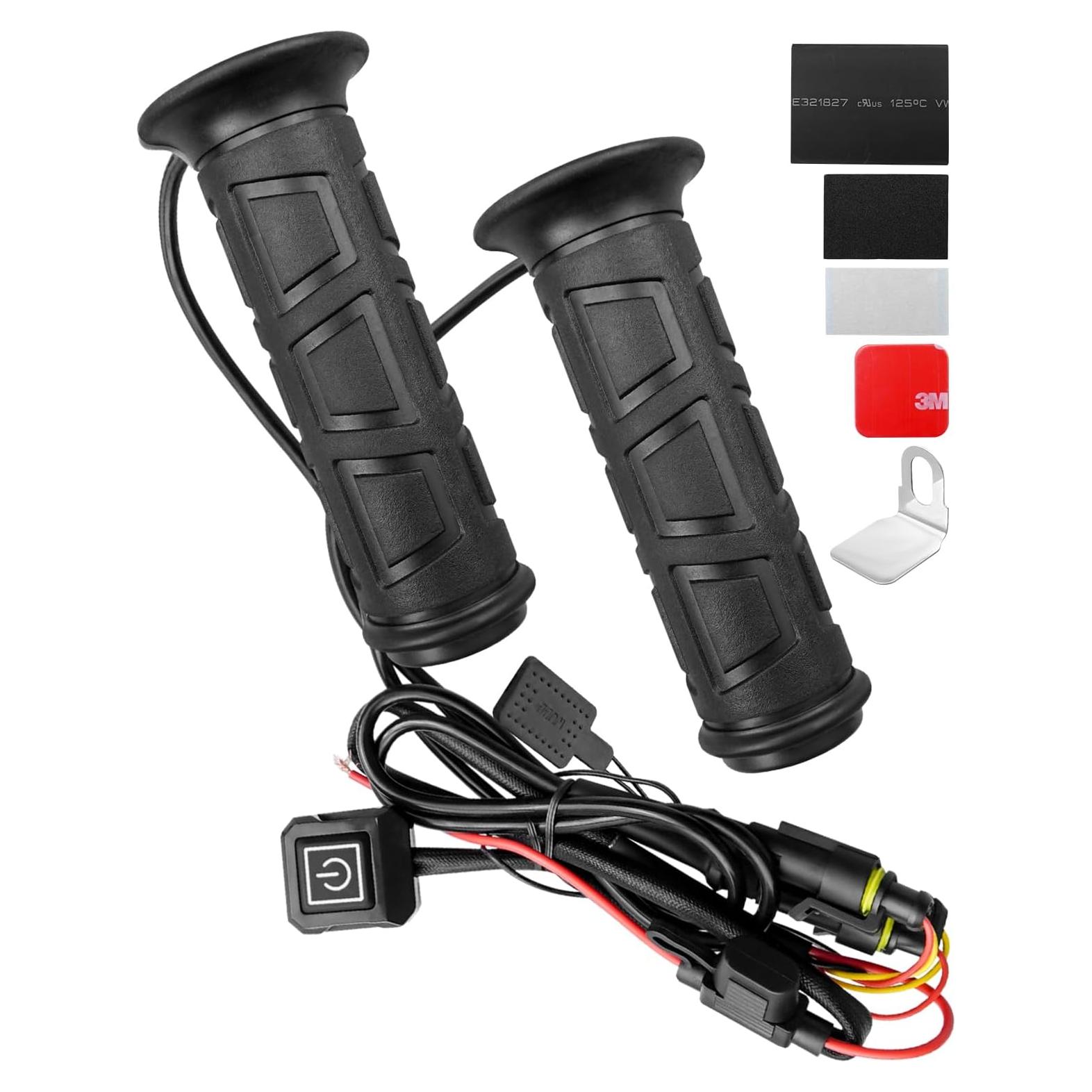 Empuñaduras Calentadas NTSUMI ATV 12V 7/8" (22mm) con Calentador de Pulgar