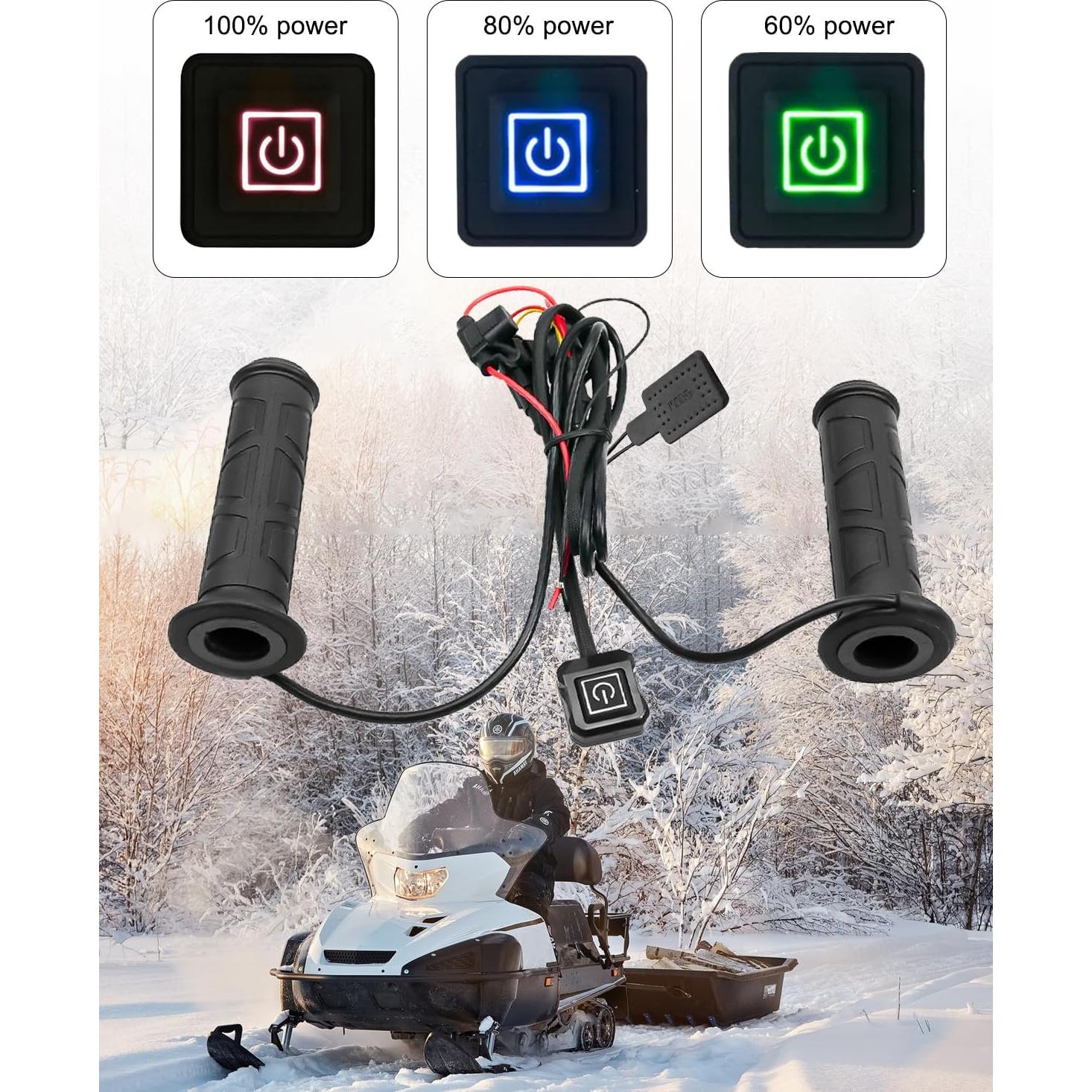 Empuñaduras Calentadas NTSUMI ATV 12V 7/8" (22mm) con Calentador de Pulgar