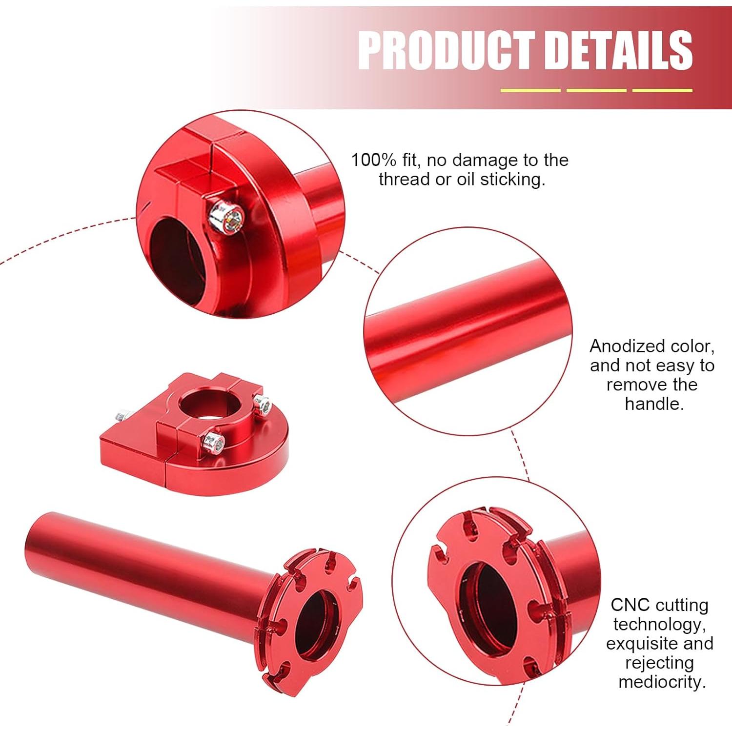 Agarre Acelerador Motocicleta Nowkont 22 mm Rojo CNC