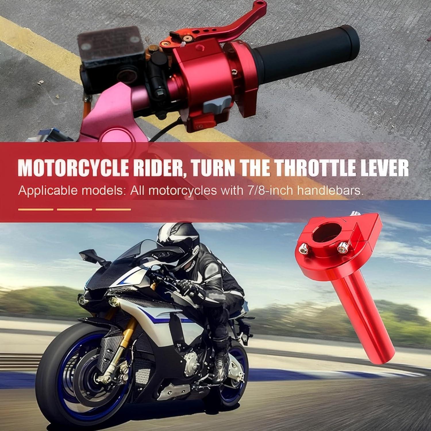 Agarre Acelerador Motocicleta Nowkont 22 mm Rojo CNC