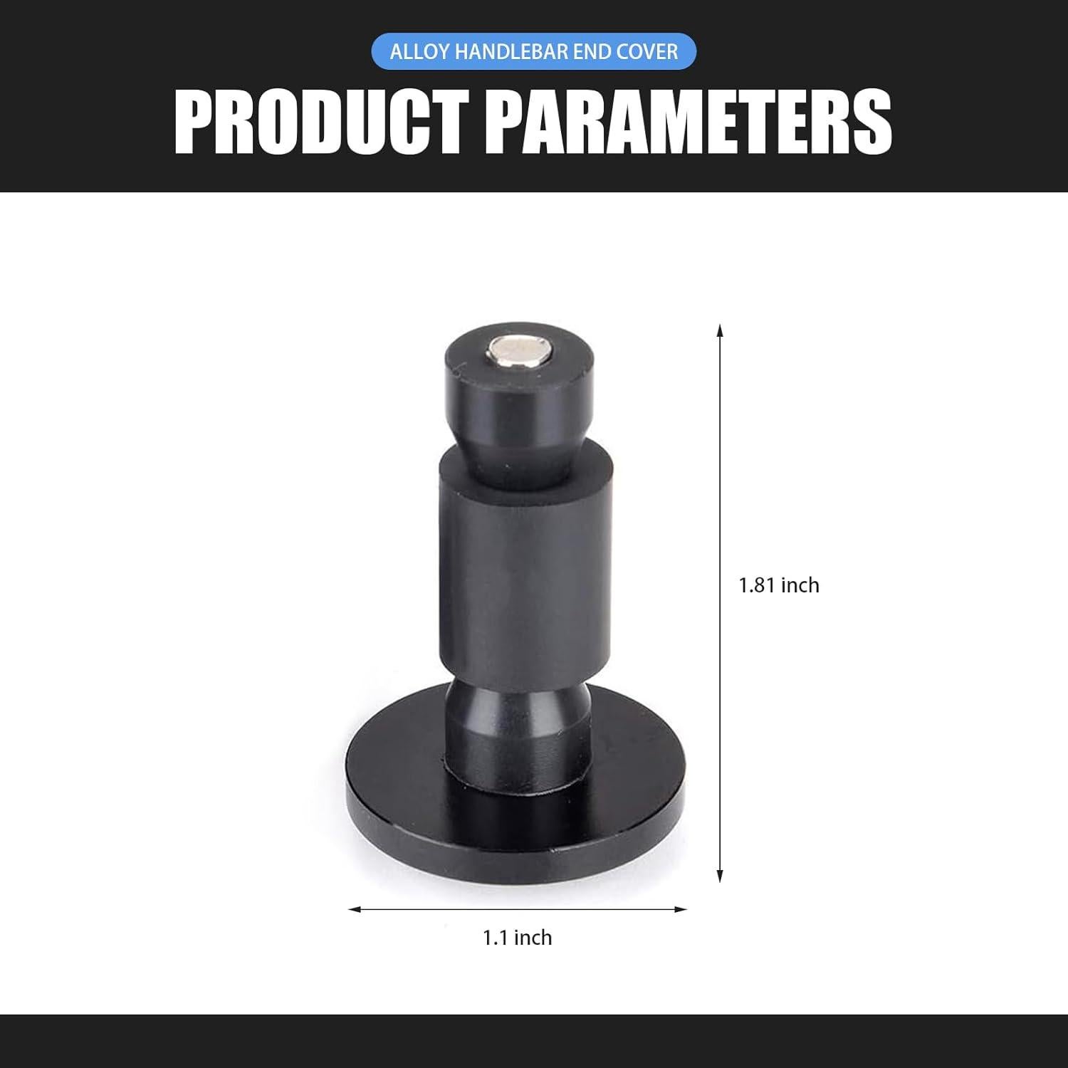 2 Tapones de Extremo de Manillar Jewkot 22.2mm Negro