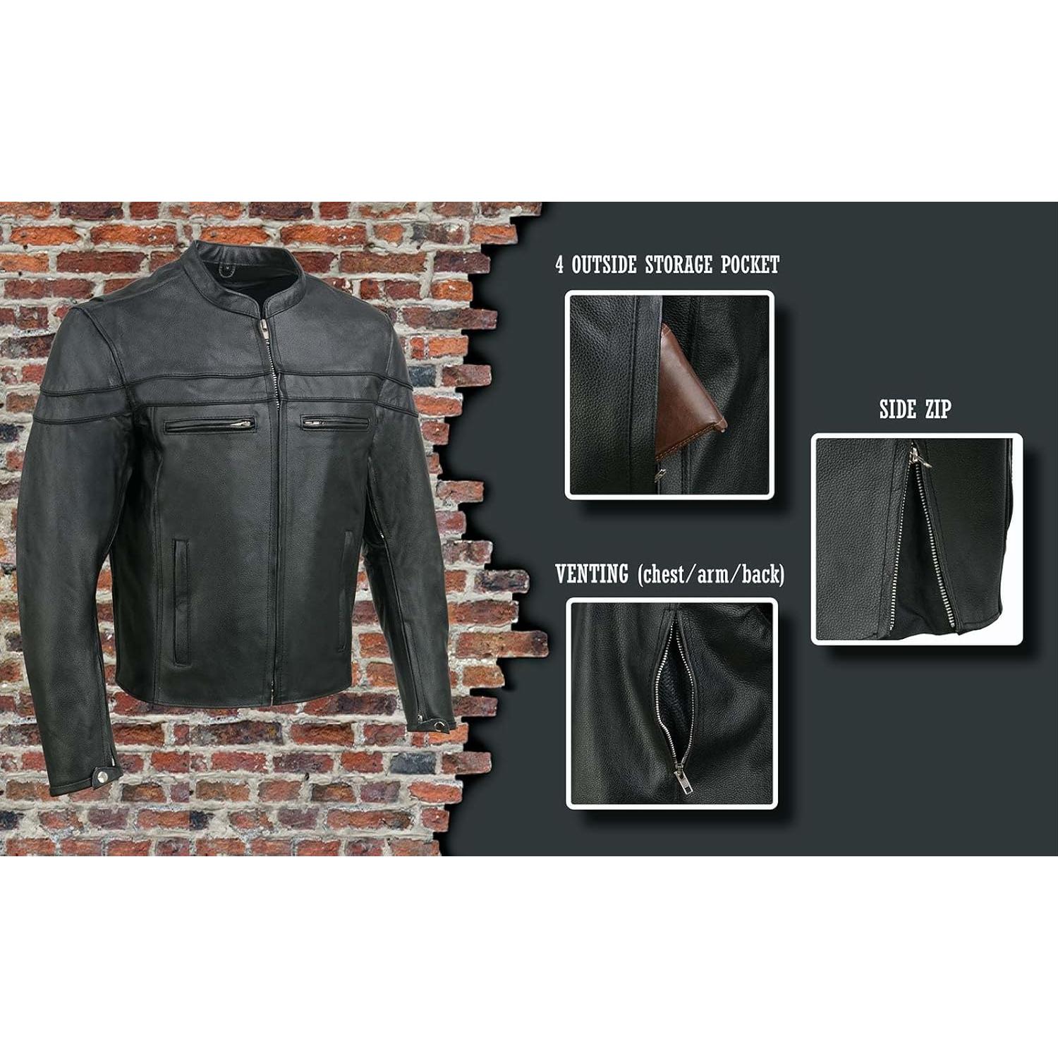 Chaqueta de Cuero Deportiva para Hombres Event Leather EL1408