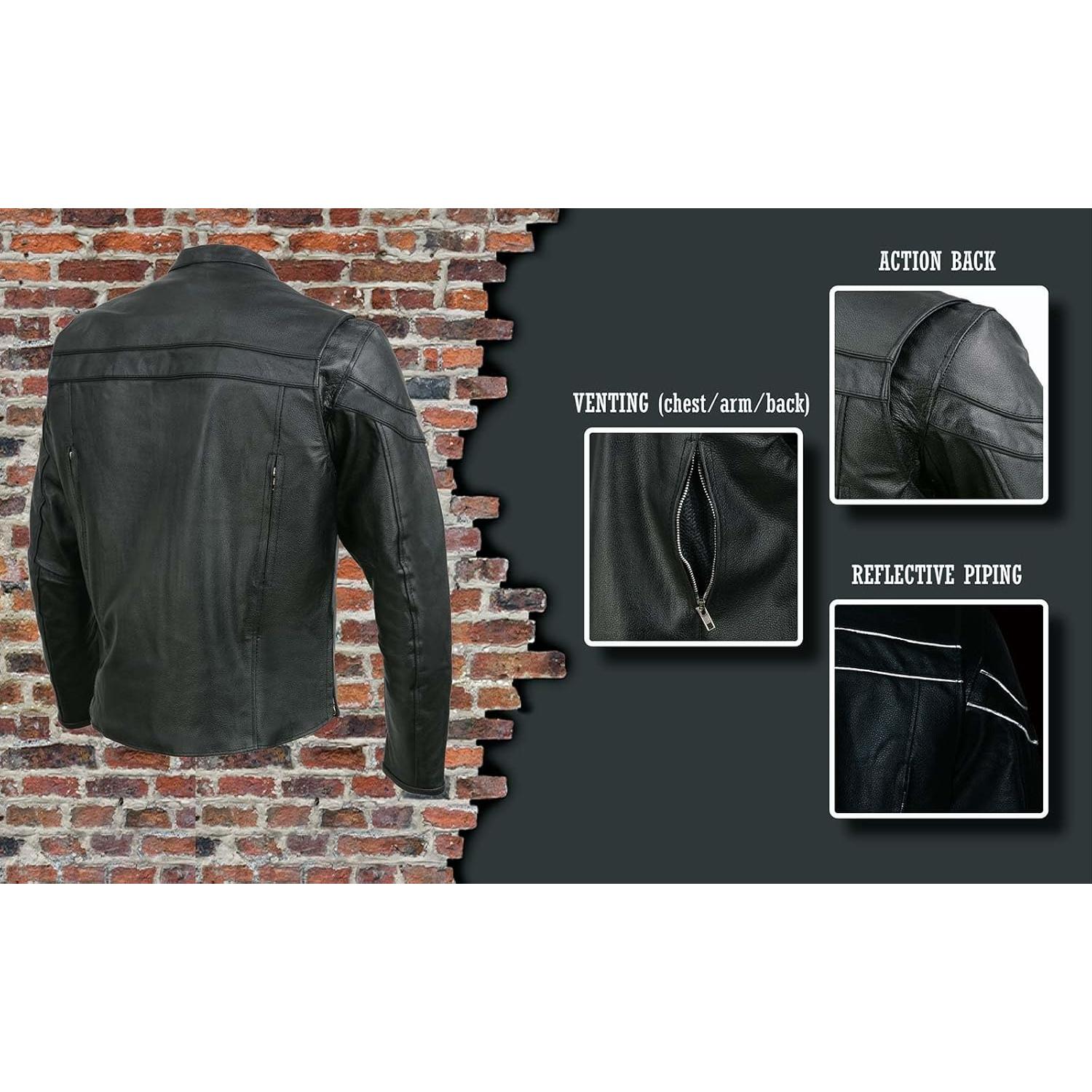 Chaqueta de Cuero Deportiva para Hombres Event Leather EL1408