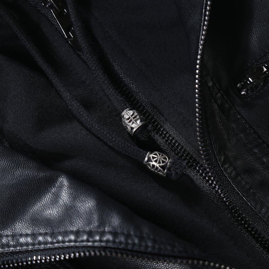 Chaqueta de Cuero Sintético para Mujer Tanming con Capucha - X-Large