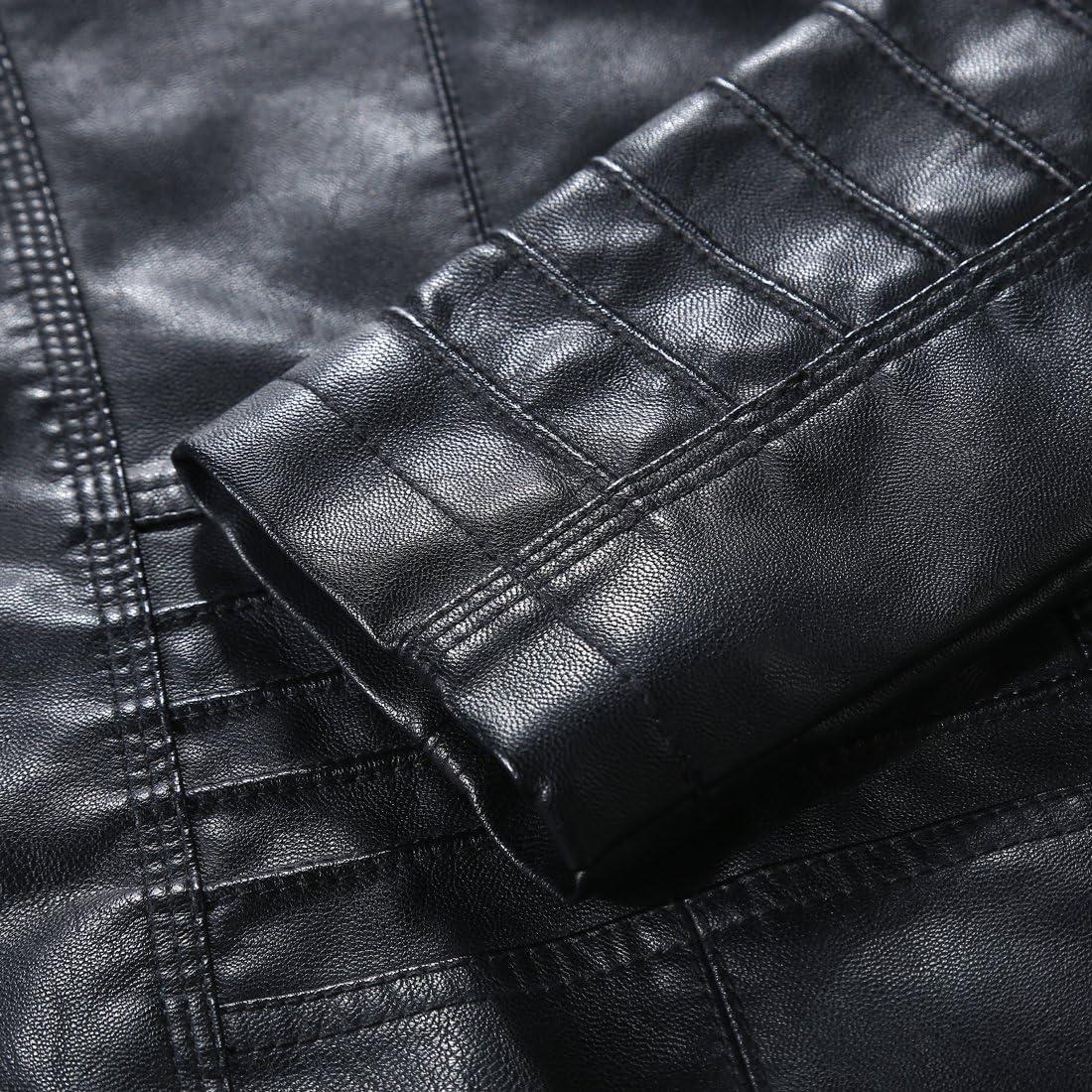 Chaqueta de Cuero Sintético para Mujer Tanming con Capucha - X-Large