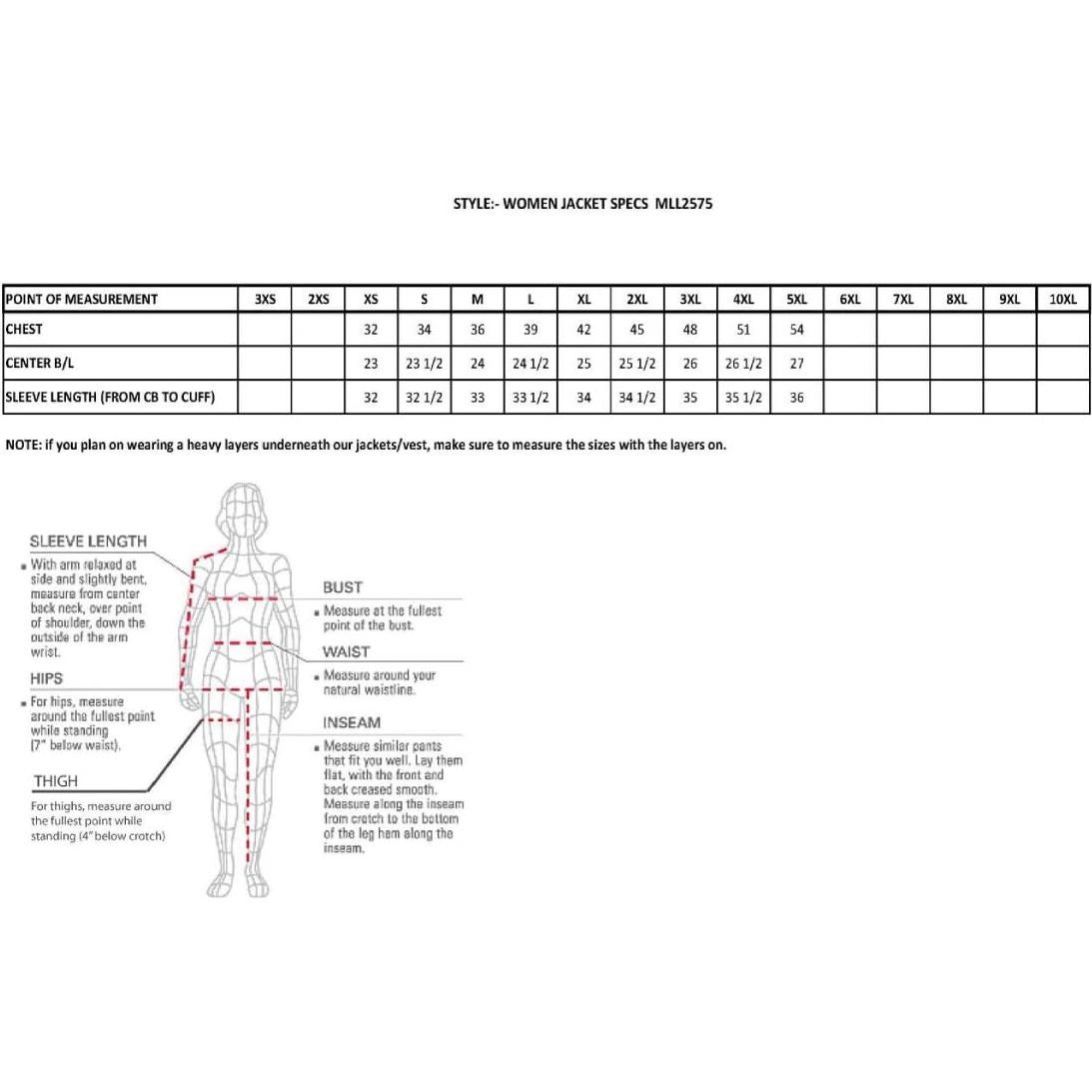 Chaqueta de Motocicleta de Cuero Milwaukee Leather para Mujeres 5X