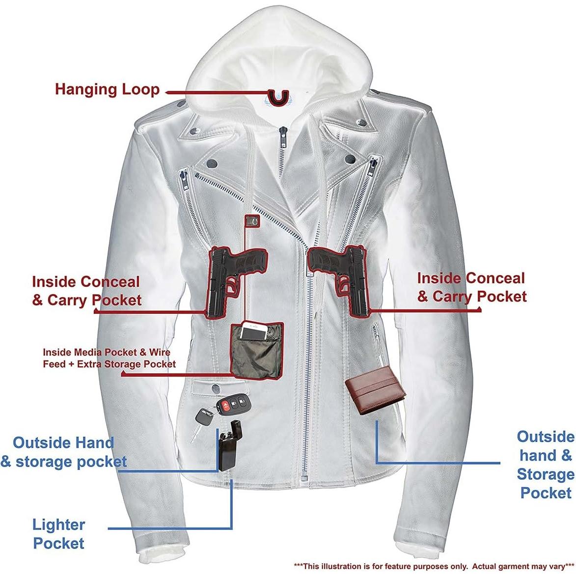 Chaqueta de Motocicleta de Cuero Milwaukee Leather para Mujeres 5X