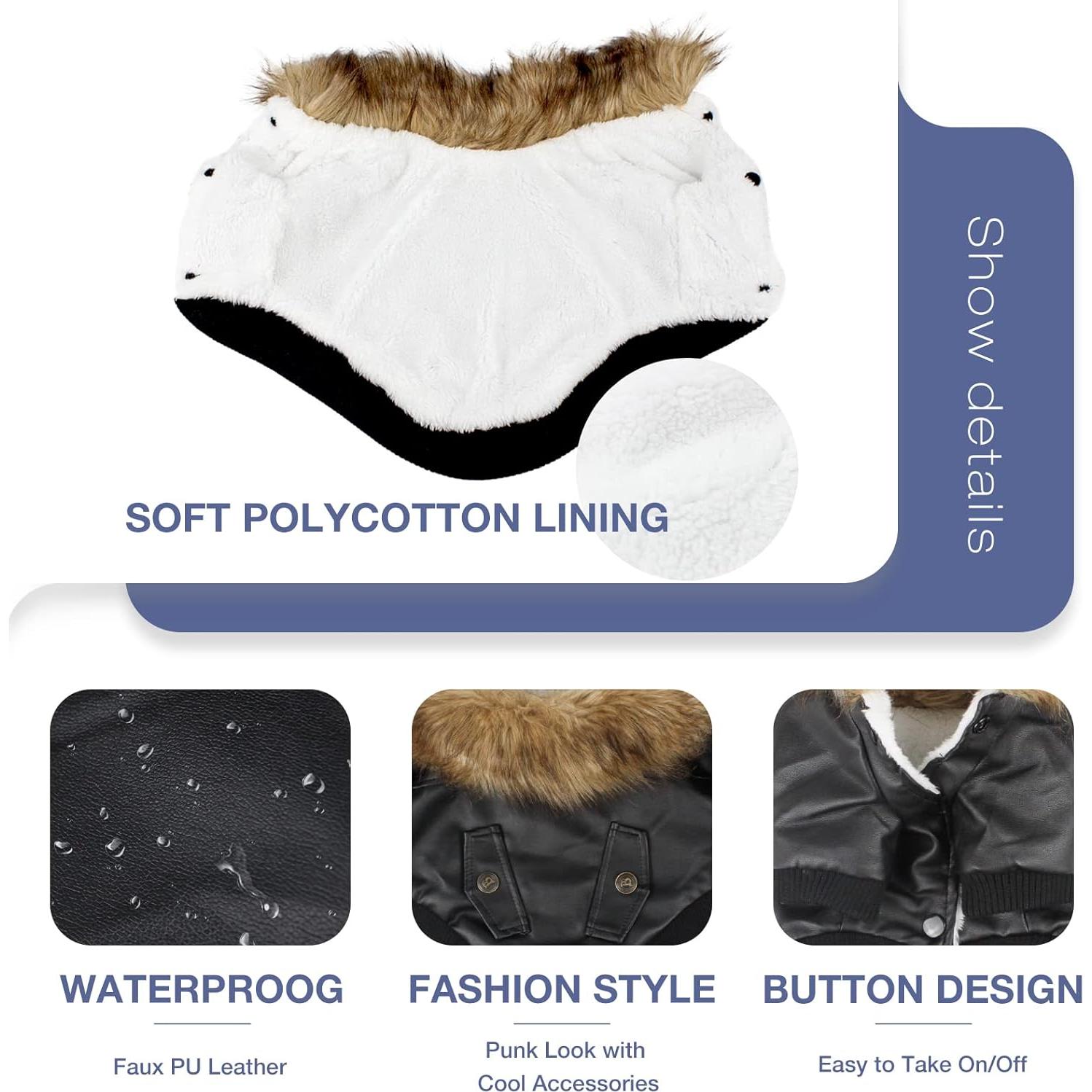 Abrigo de Invierno para Perros Pequeños Namsan Negro Mediano