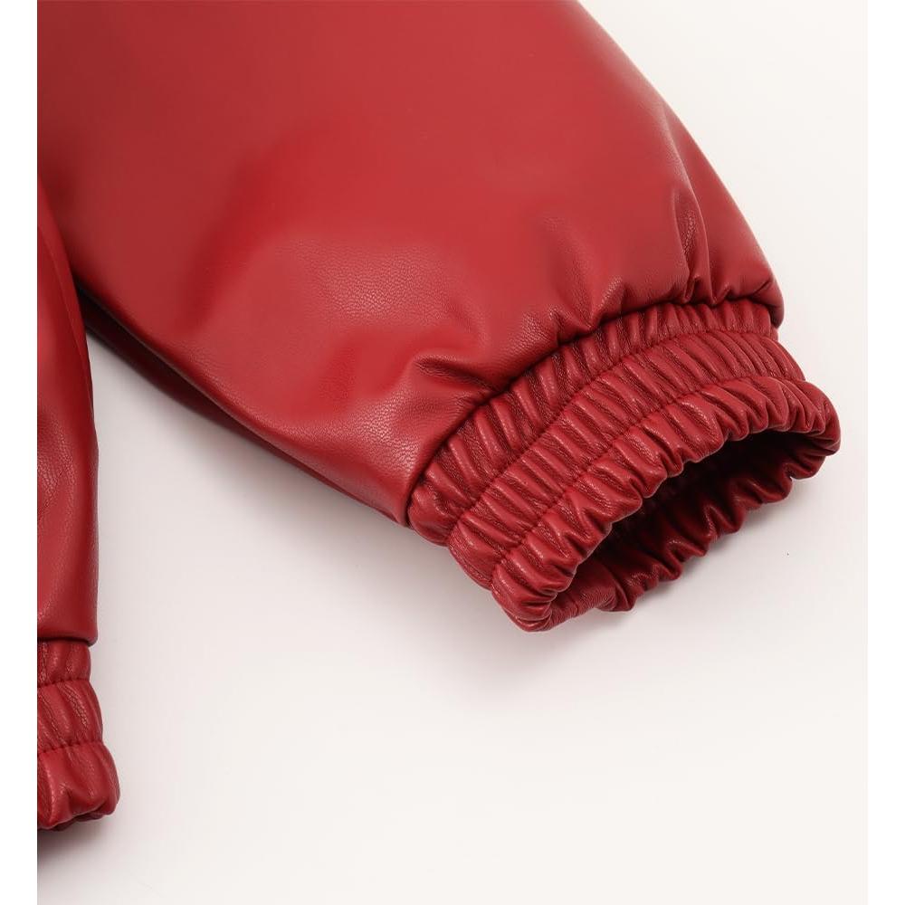 Chaqueta de Cuero Sintético Noomelfish para Niñas 7-8 Años