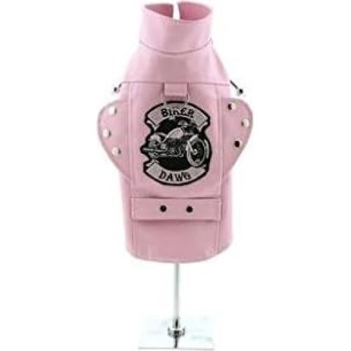 Chaqueta Arnés de Moto Biker Dawg Doggie Design Piel Sintética Rosa