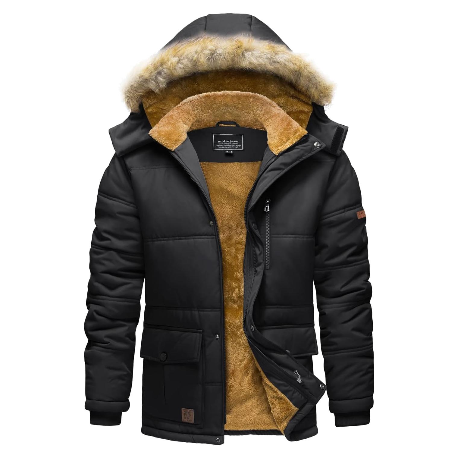 Chaqueta de Invierno TACVASEN para Hombre con Capucha