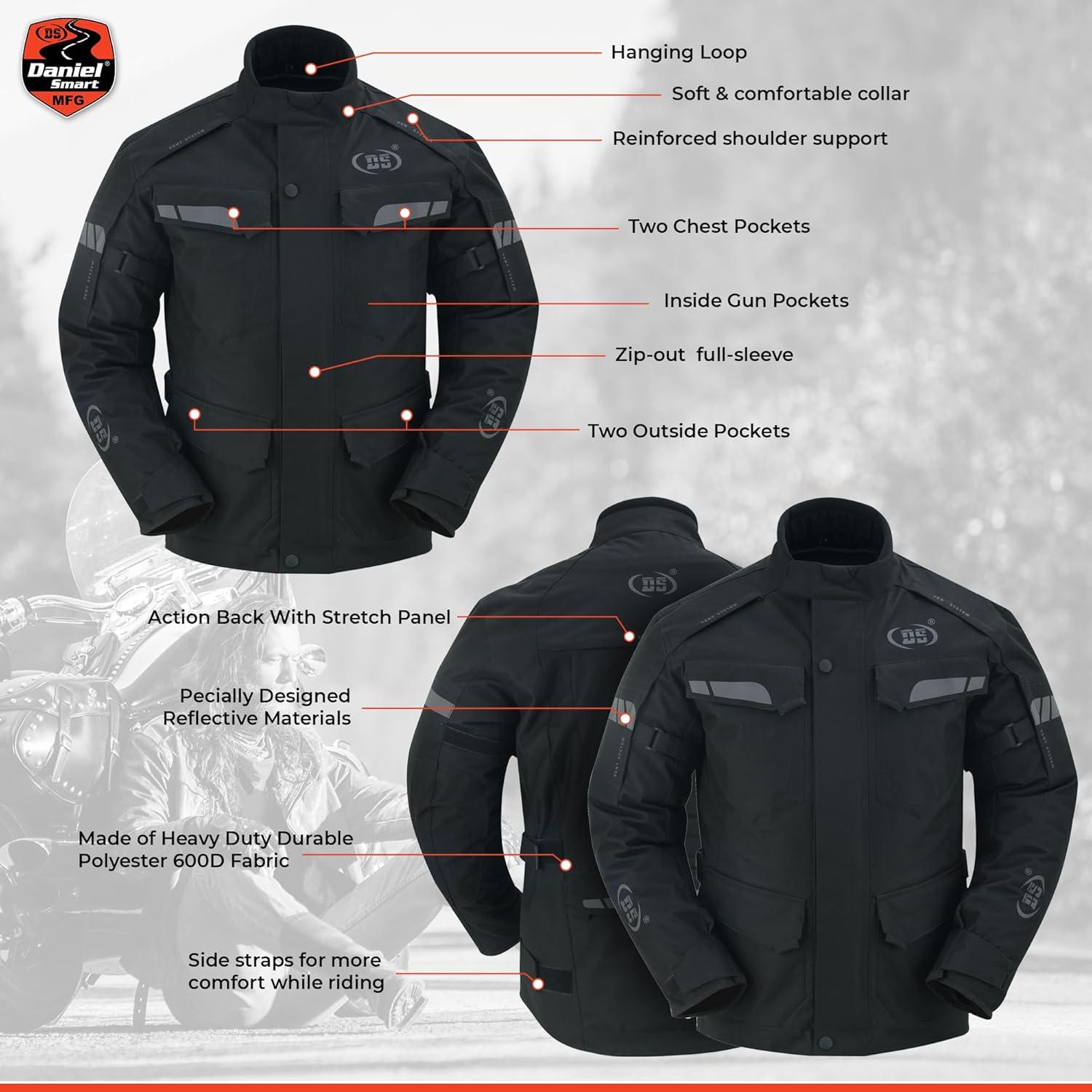 Chaqueta de Motocicleta Daniel Smart Hombre Malla Resistente al Agua