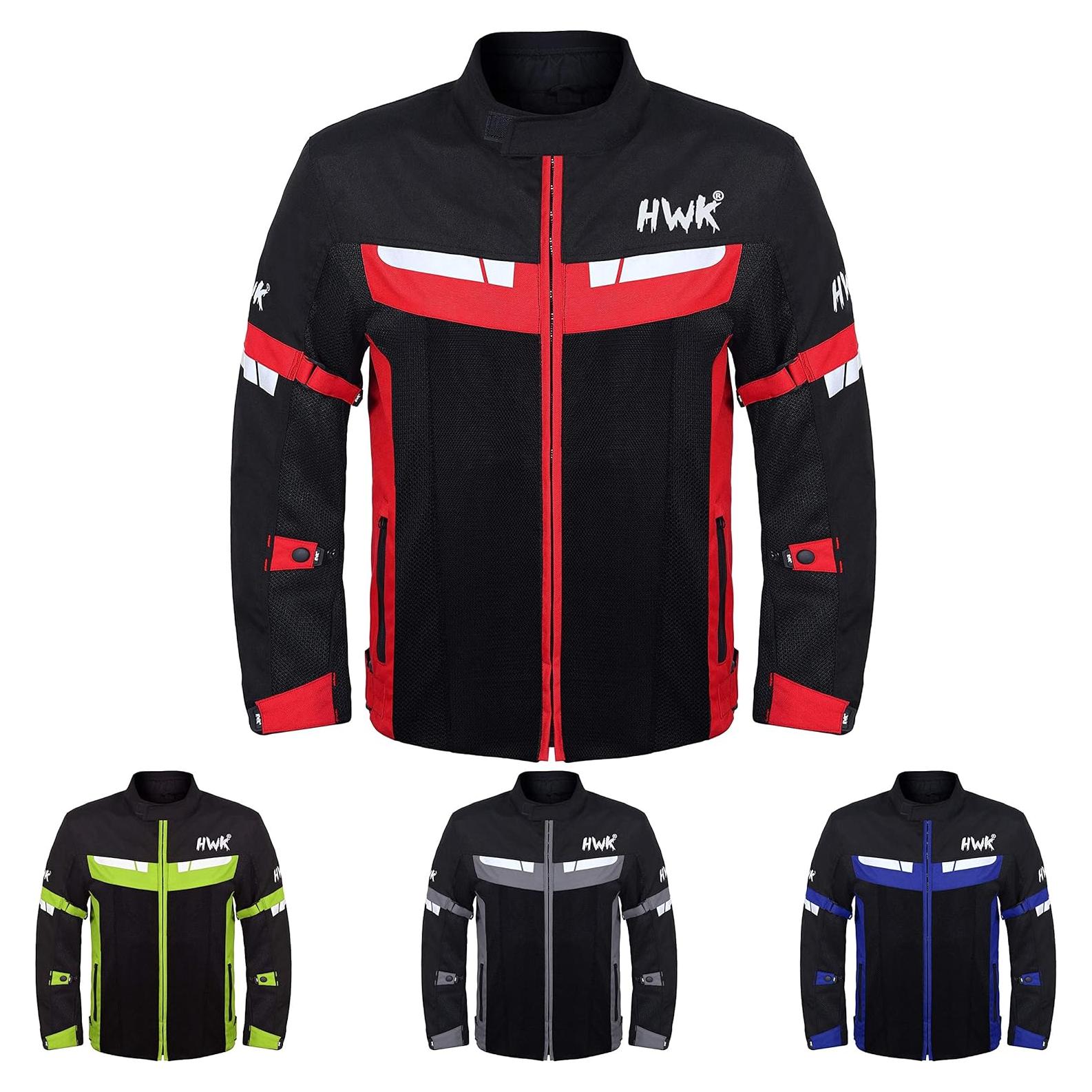 Chaqueta de motocicleta HWK Malla Transpirable Rojo Mediano