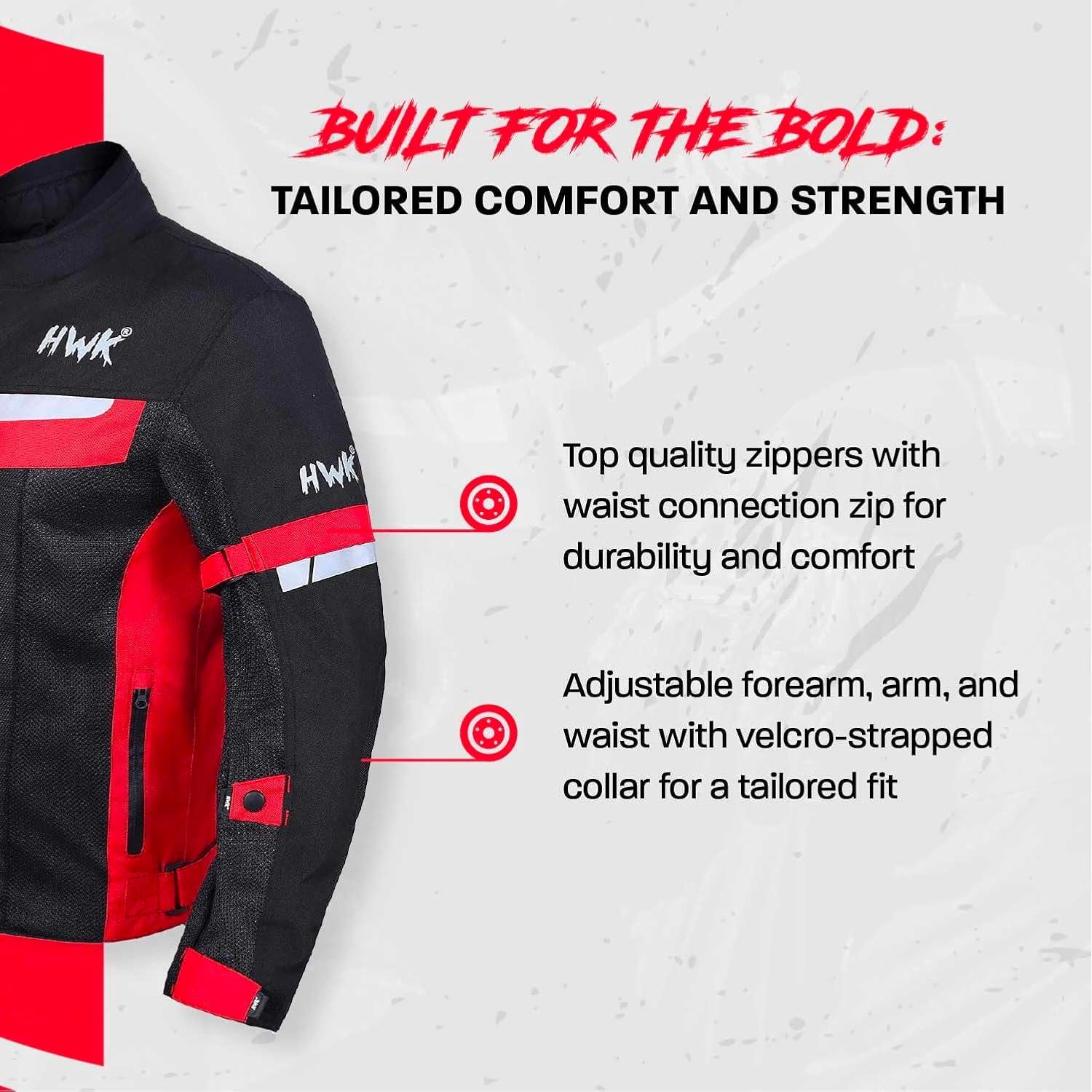 Chaqueta de motocicleta HWK Malla Transpirable Rojo Mediano