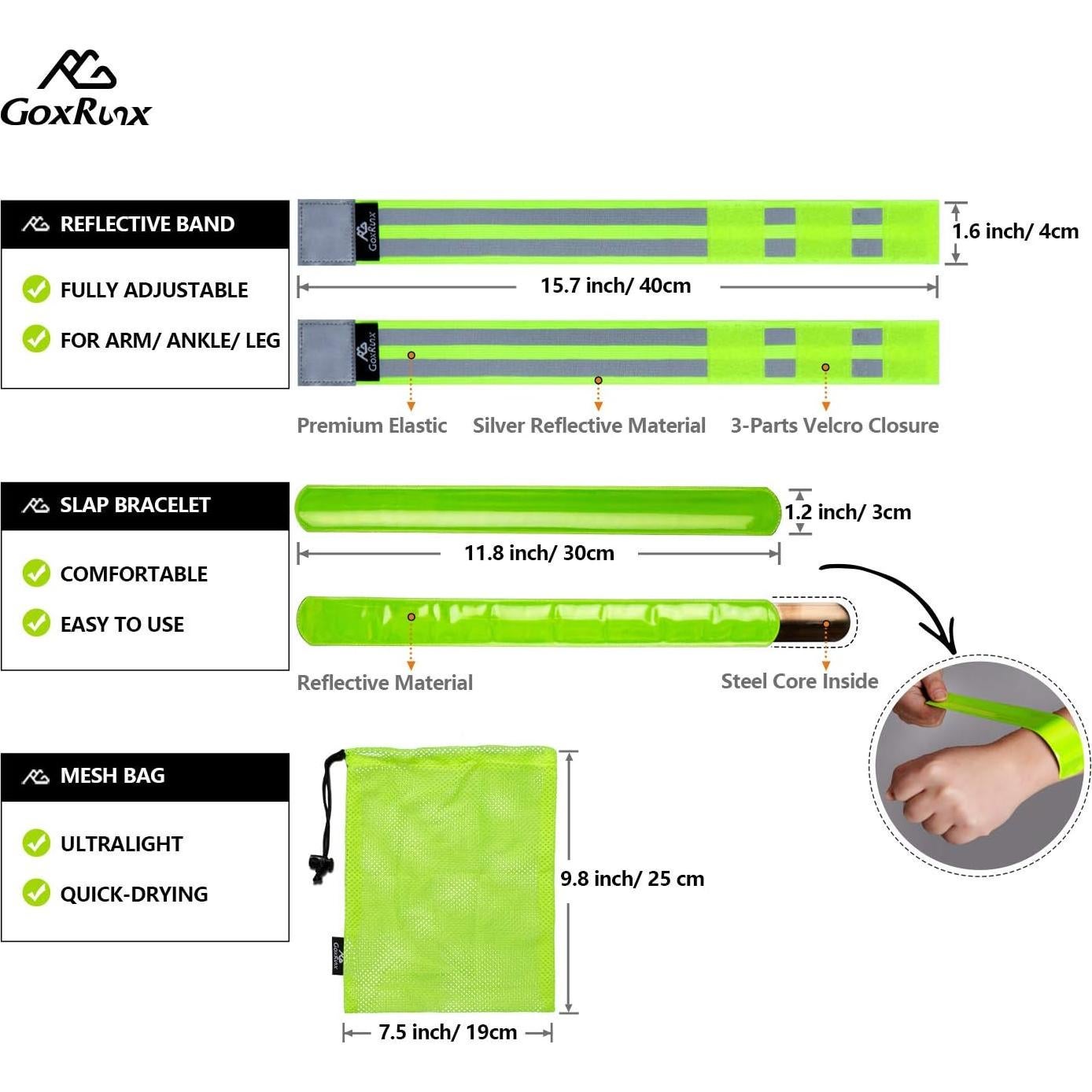Chalecos Reflectantes GoxRunx 2 Piezas Seguridad Correr