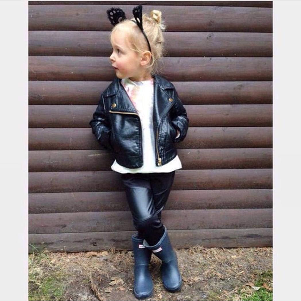 Chaqueta de Cuero Sintético para Niñas 1-5 Años - Negra