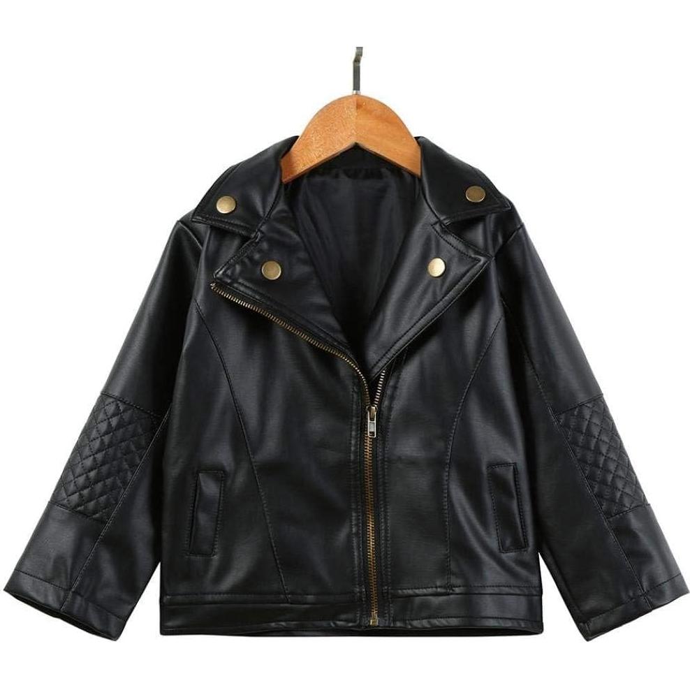 Chaqueta de Cuero Sintético para Niñas 1-5 Años - Negra