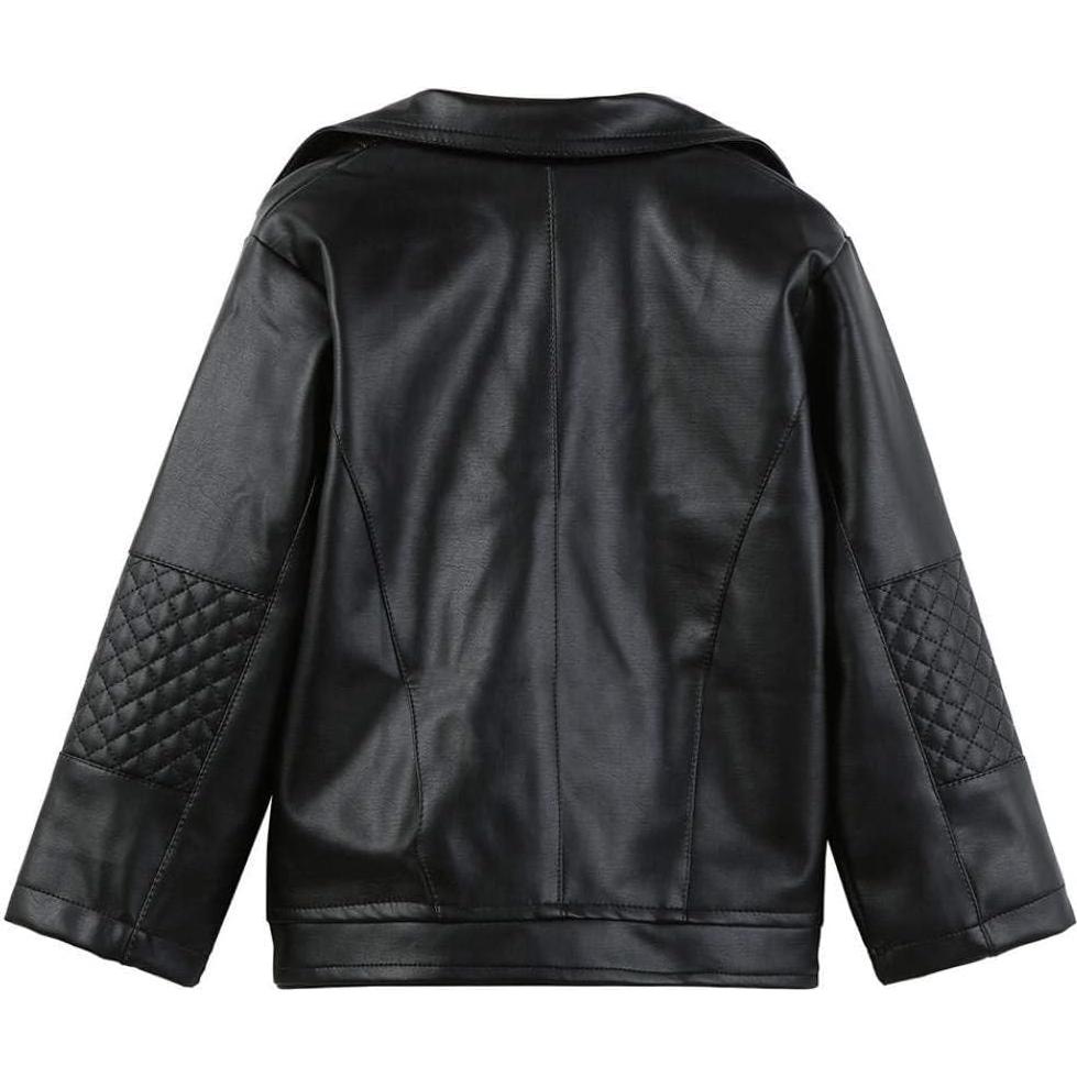 Chaqueta de Cuero Sintético para Niñas 1-5 Años - Negra