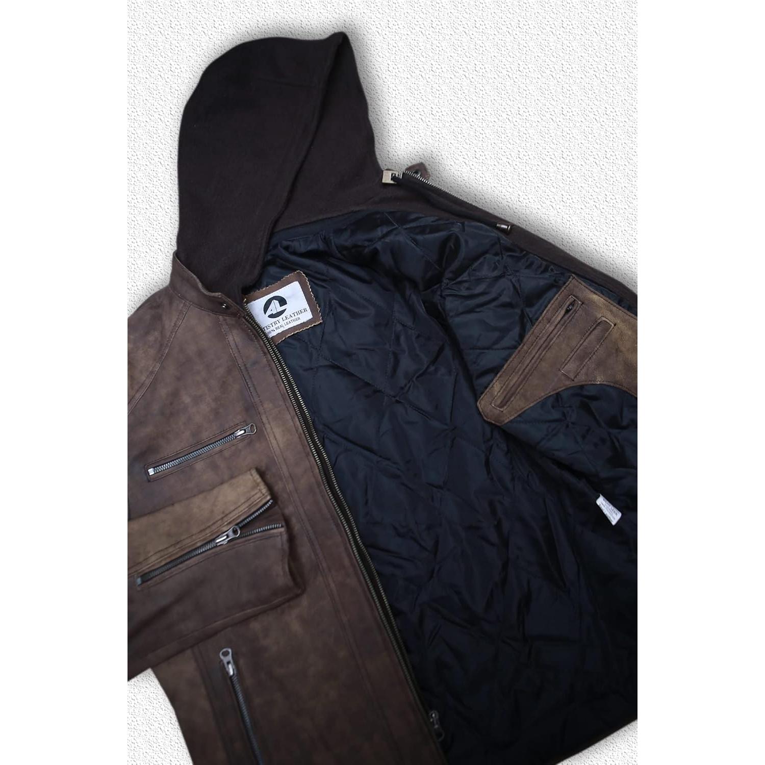 Chaqueta de motocicleta de cuero Artistry Leather marrón X-Pequeño