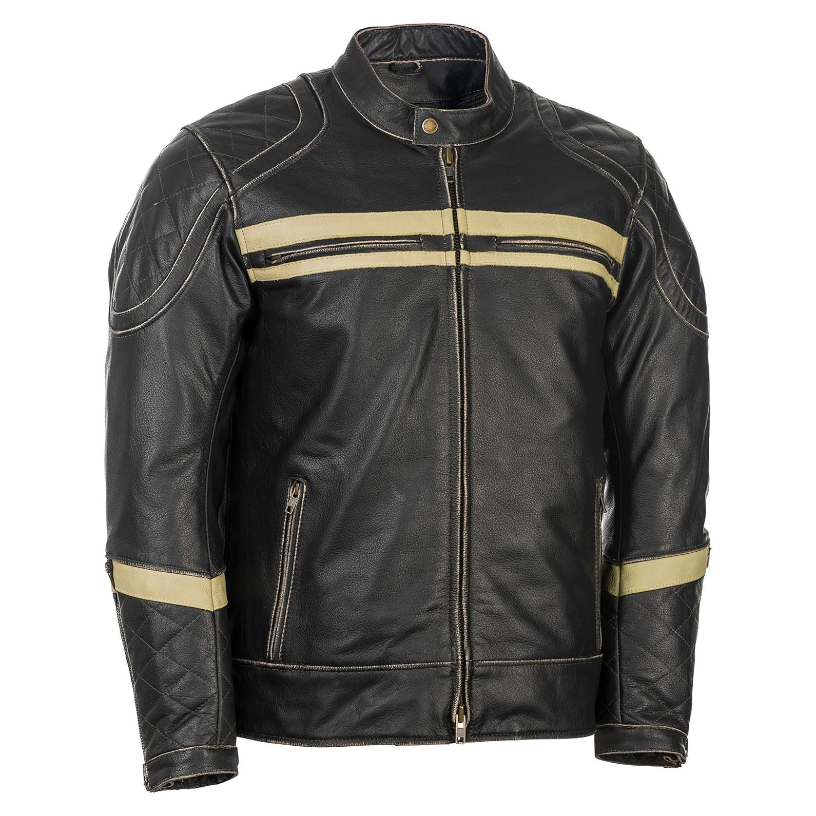 Chaqueta de Cuero para Motocicleta Highway 21 - 3X Grande Negra