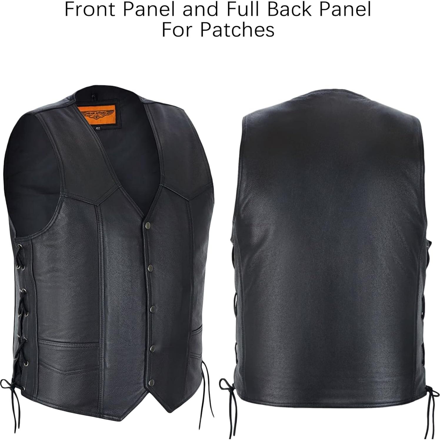 Chaleco de Cuero para Motocicleta Dream Apparel Negro 56