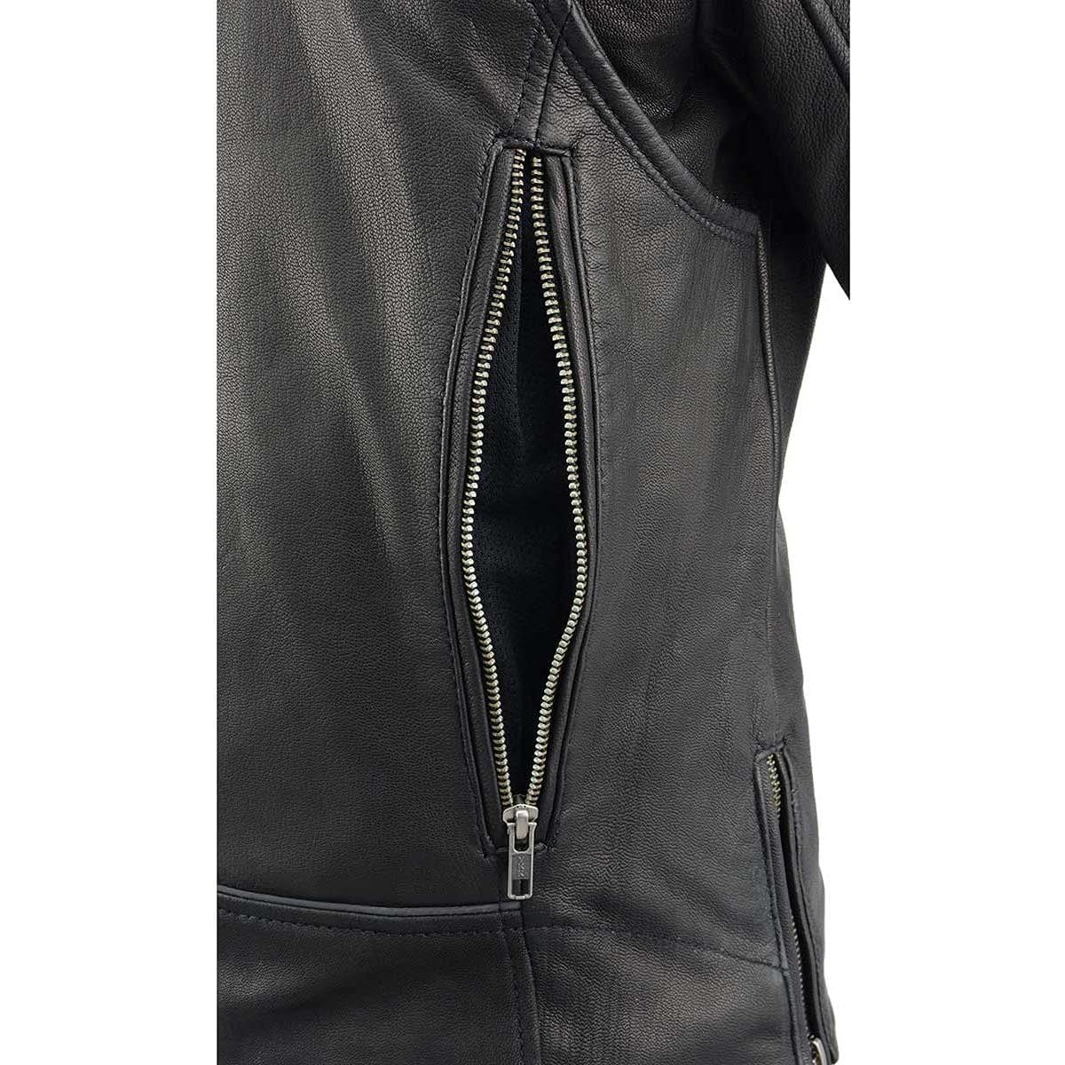 Chaqueta de Cuero Ligera para Mujeres Milwaukee Leather MLL2581 Negra