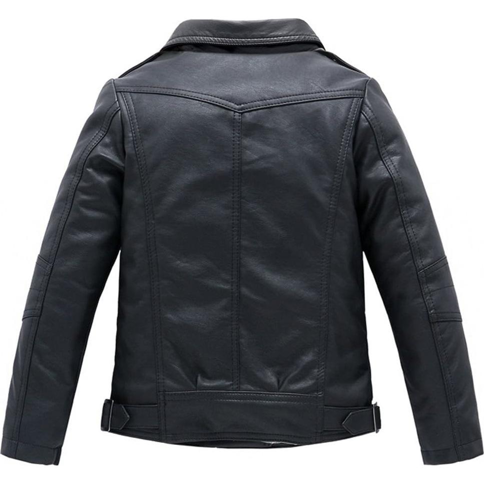 Chaqueta de Cuero Sintético LJYH para Niños 3-4T Negra
