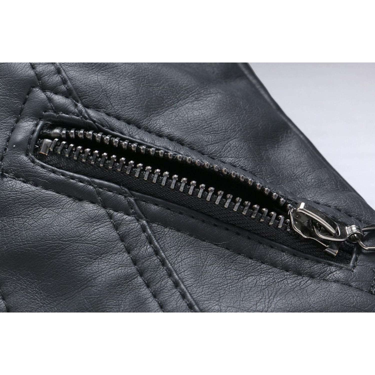 Chaqueta de Cuero Sintético LJYH para Niños 3-4T Negra