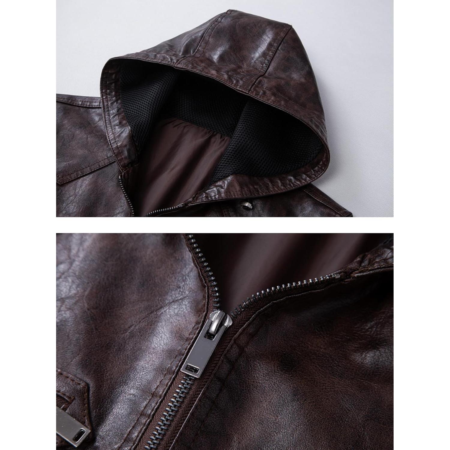 Chaleco de Cuero Sintético Vintage para Hombre FANARCHER