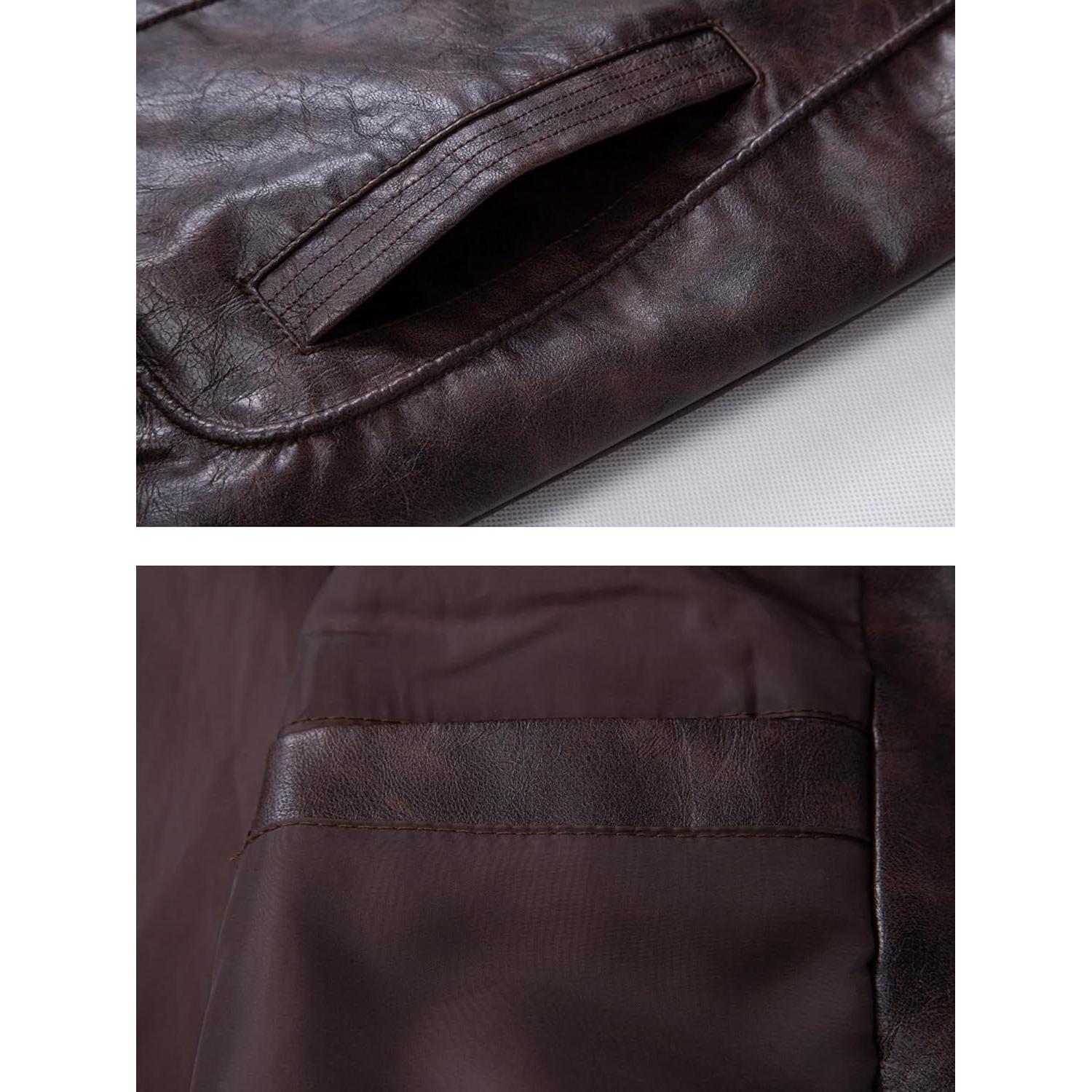 Chaleco de Cuero Sintético Vintage para Hombre FANARCHER