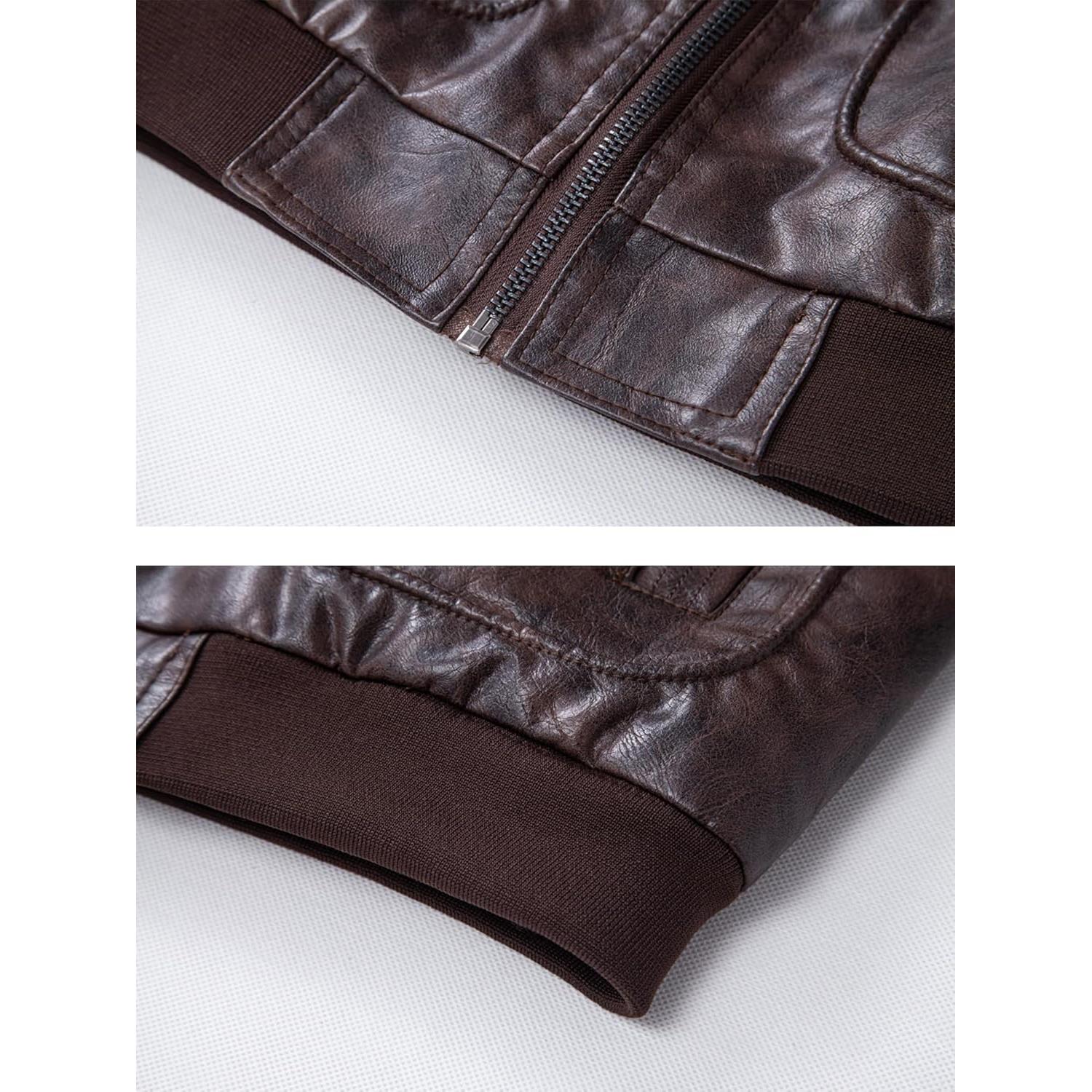 Chaleco de Cuero Sintético Vintage para Hombre FANARCHER