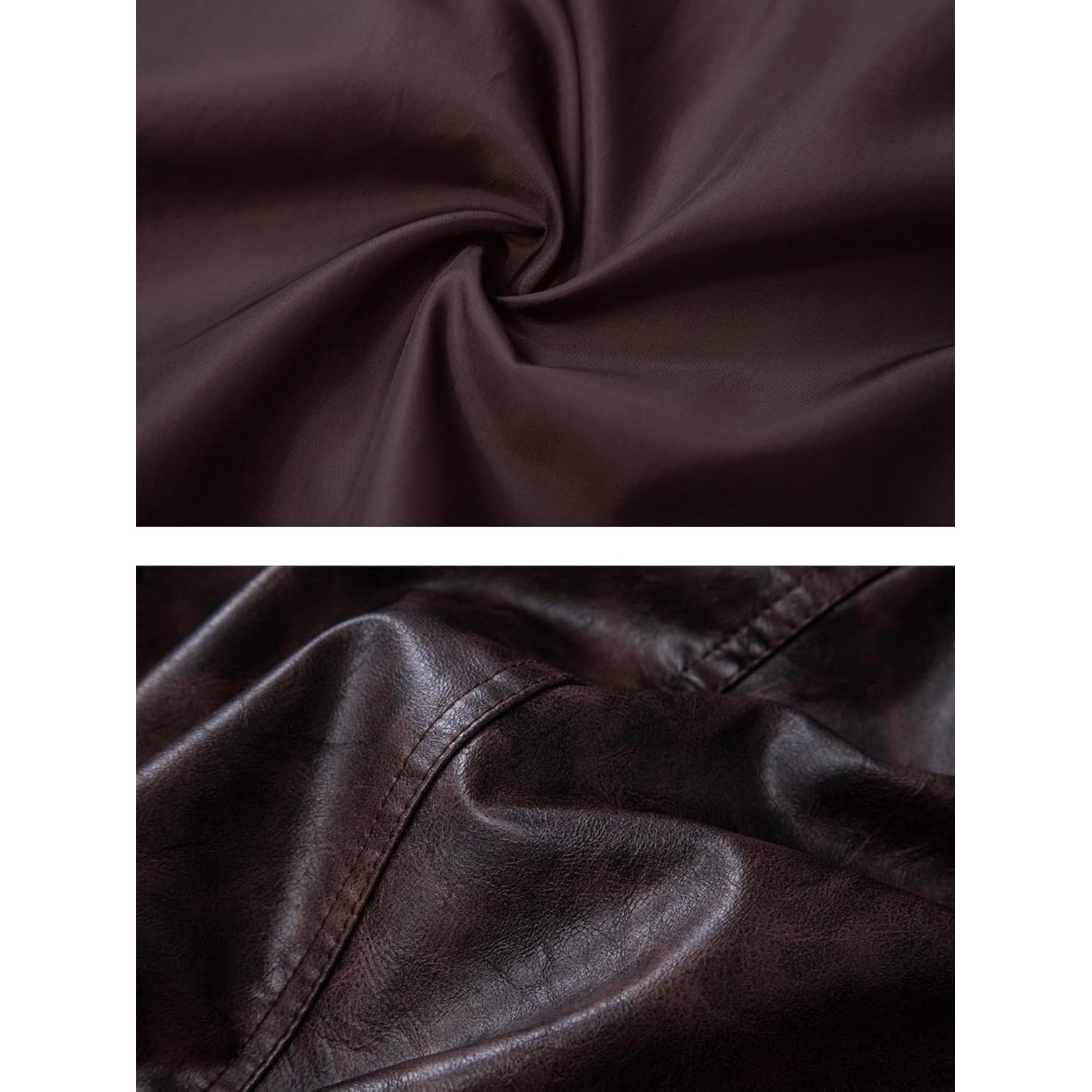 Chaleco de Cuero Sintético Vintage para Hombre FANARCHER