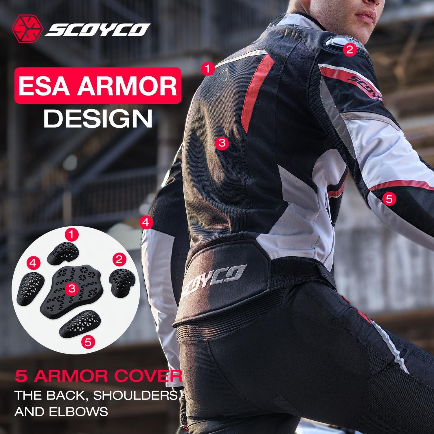 Chaqueta de motocicleta Scoyco Malla Transpirable Talla Grande