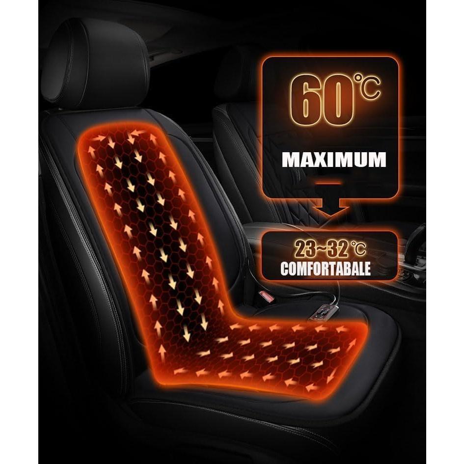 Cojín de Asiento de Coche Brecoory Universal de Cuero Sintético