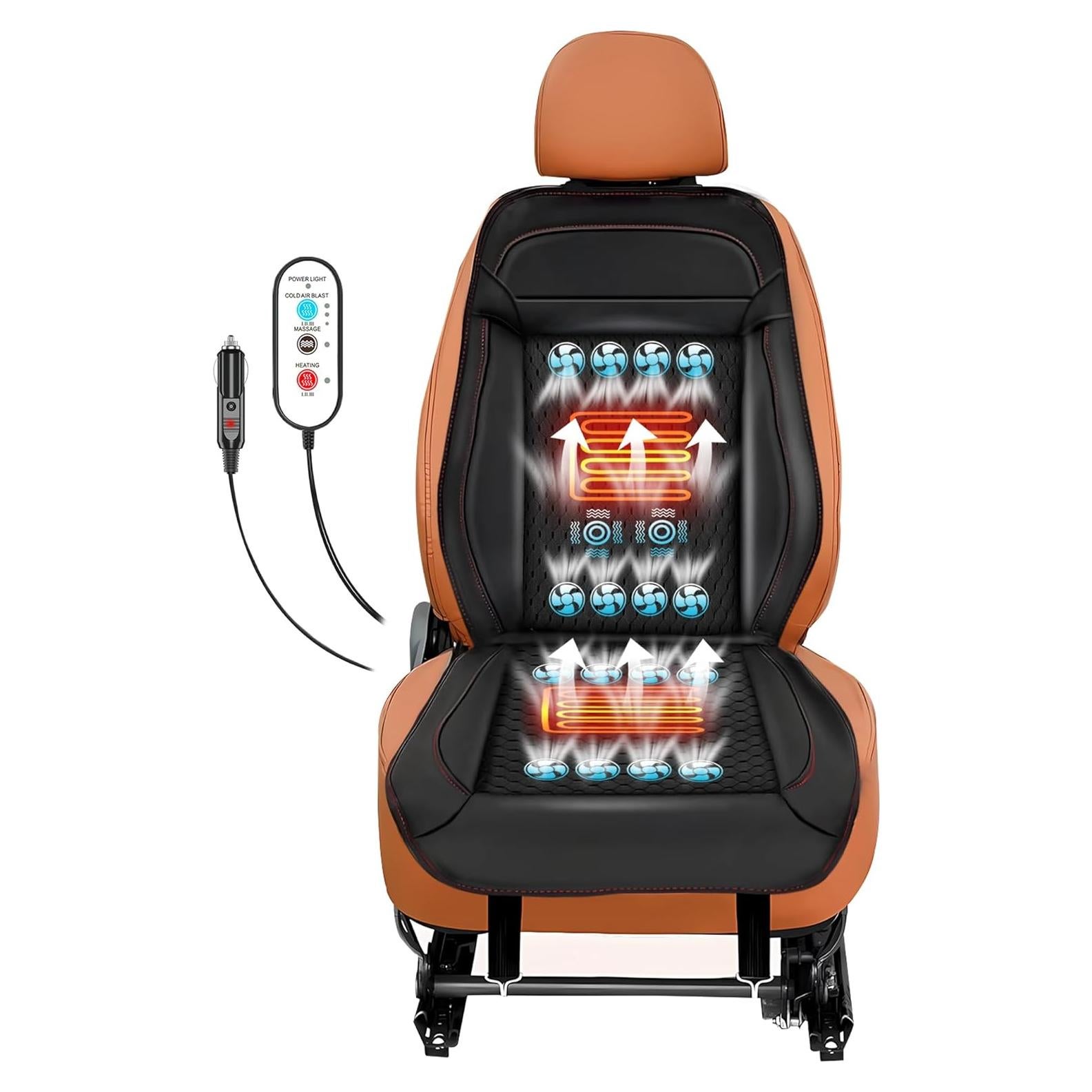 Cojín de Asiento de Coche Lodintech Refrigerante y Masaje 12V
