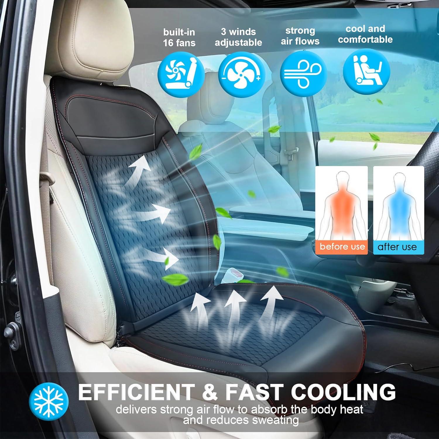 Cojín de Asiento de Coche Lodintech Refrigerante y Masaje 12V