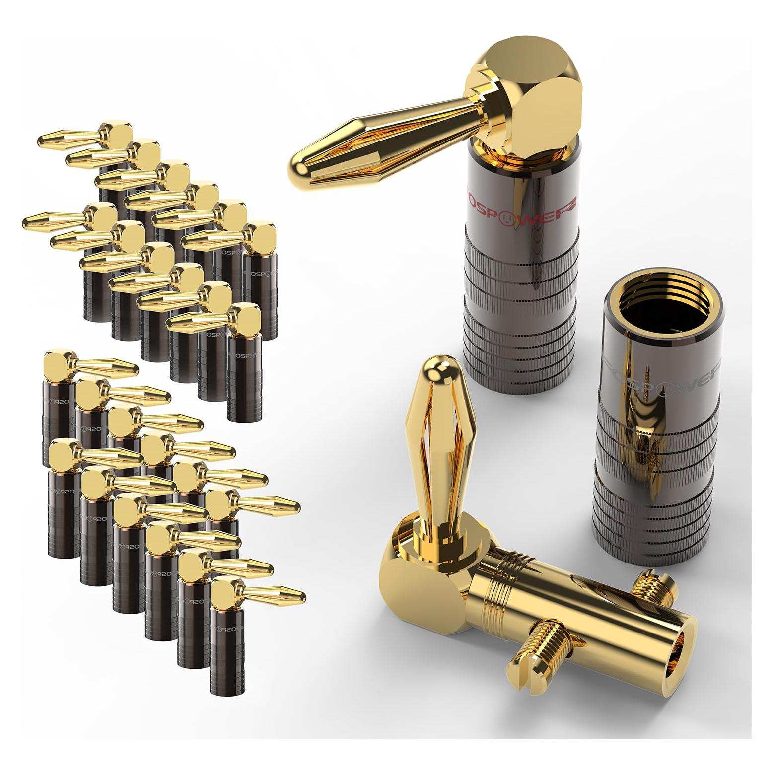 Conectores de Banana FosPower 12 Pares 24K Oro Audio