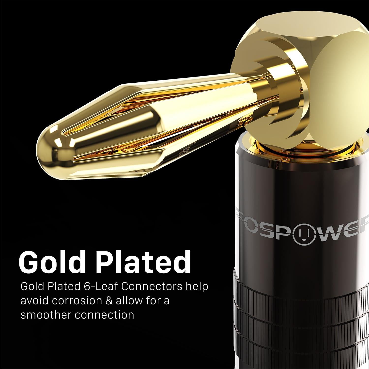 Conectores de Banana FosPower 12 Pares 24K Oro Audio