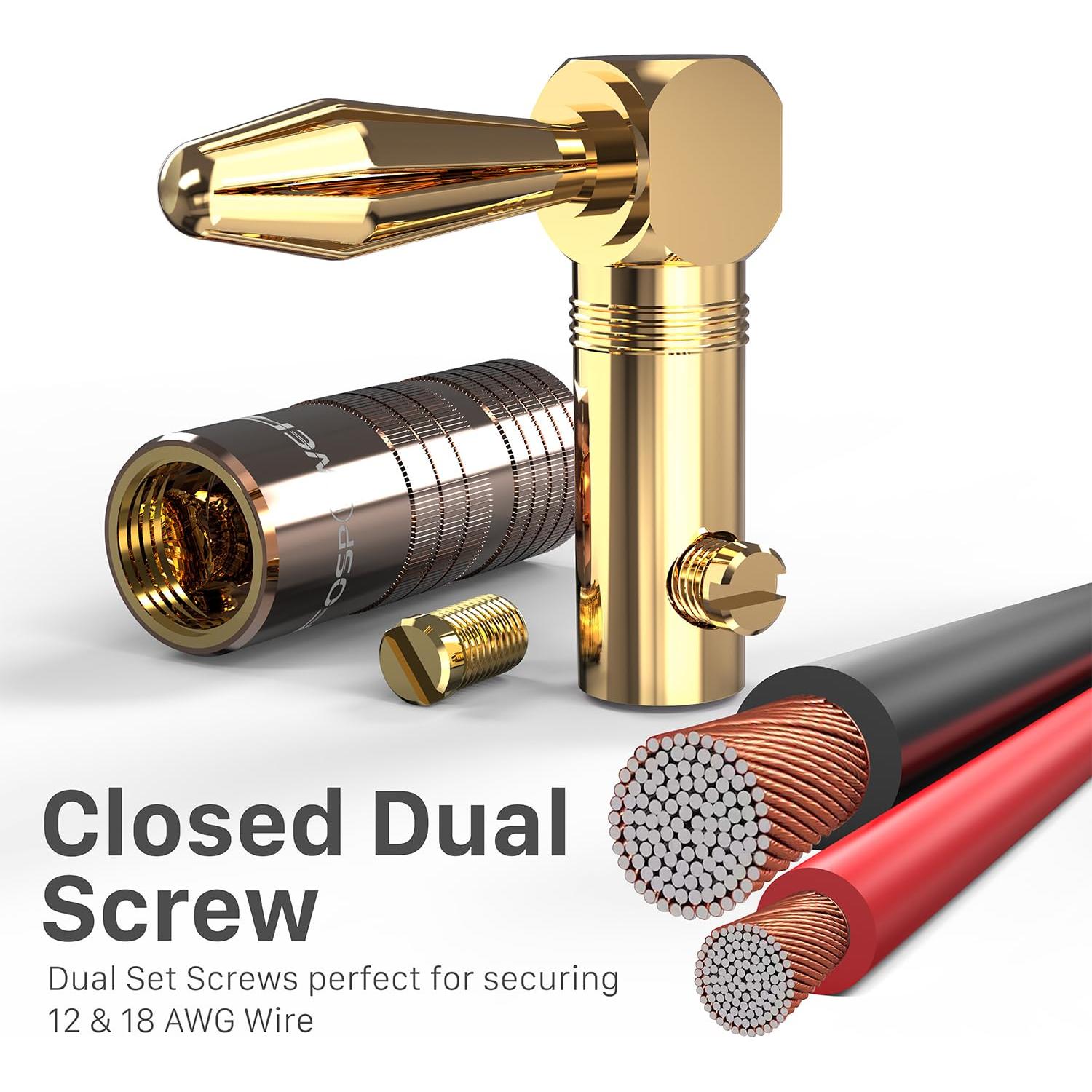 Conectores de Banana FosPower 12 Pares 24K Oro Audio