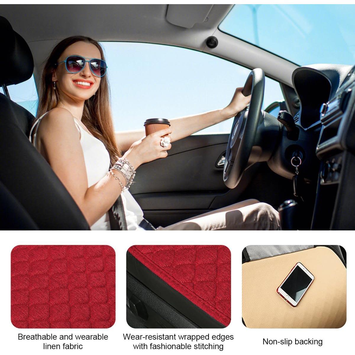 Funda de Asiento de Coche Povtii Rojo Transpirable Universal