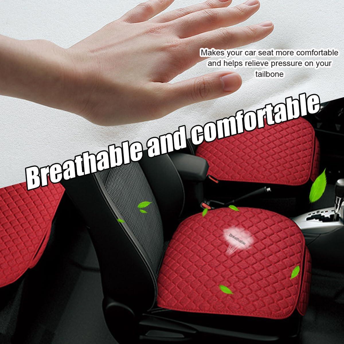 Funda de Asiento de Coche Povtii Rojo Transpirable Universal