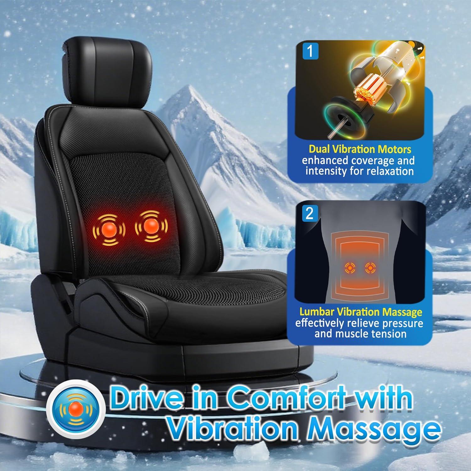 Funda de Asiento de Coche WINTAM 3-en-1 con Masaje y Ventilación