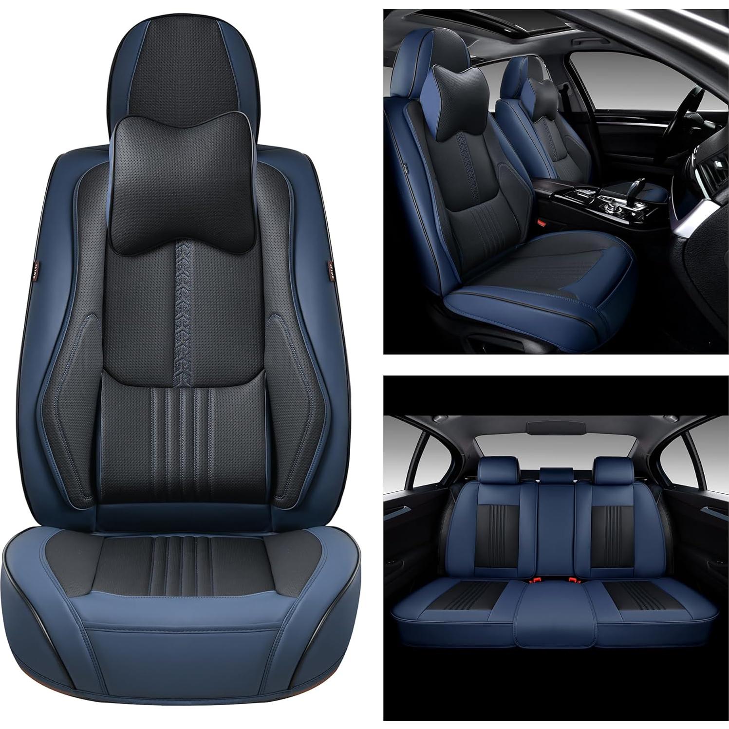 Cubiertas de Asientos de Coche BWTJF Juego Completo Universal Negro y Marino