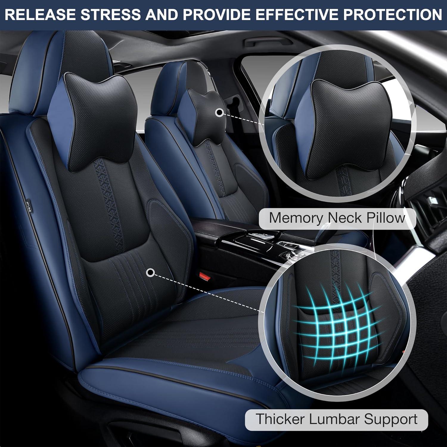 Cubiertas de Asientos de Coche BWTJF Juego Completo Universal Negro y Marino