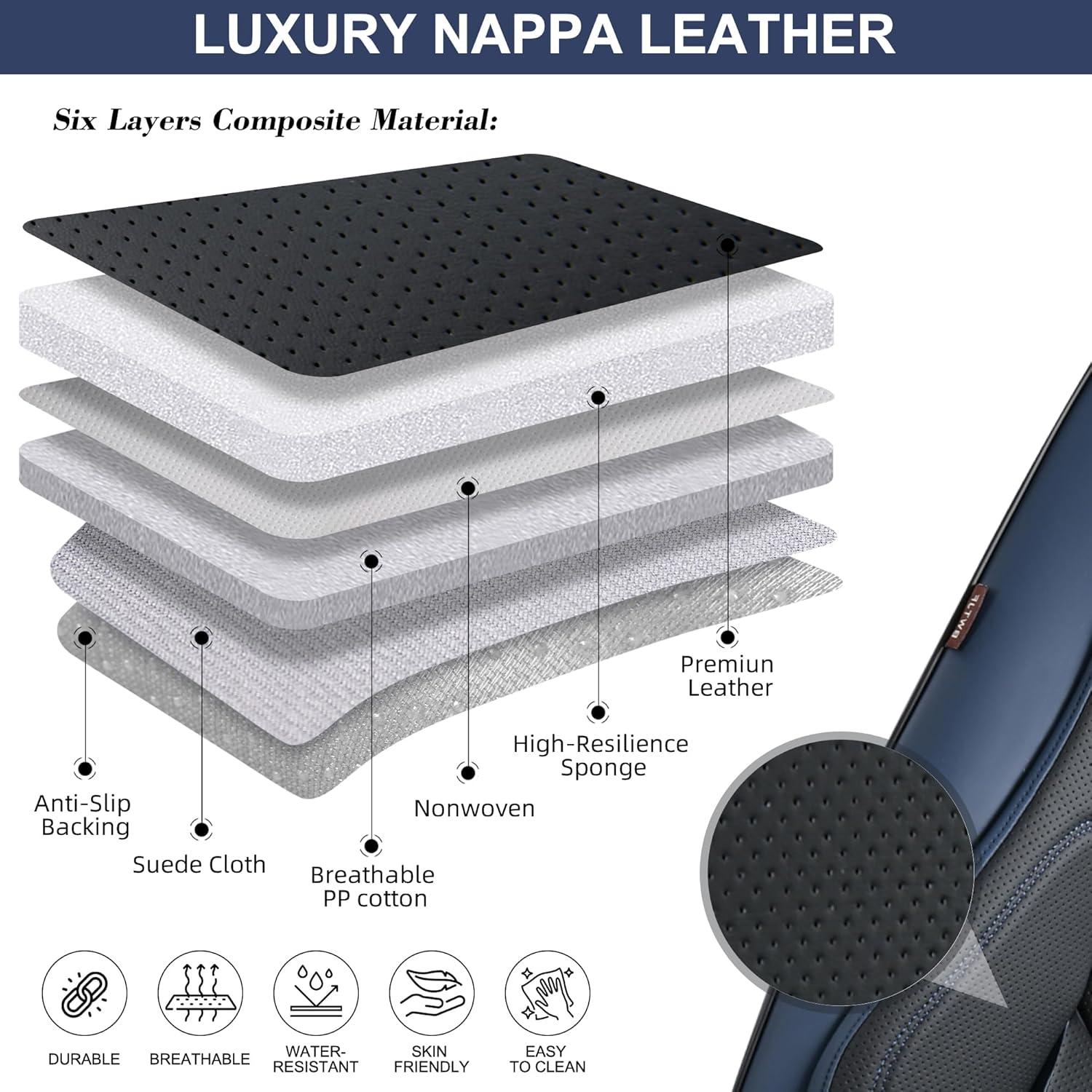 Cubiertas de Asientos de Coche BWTJF Juego Completo Universal Negro y Marino