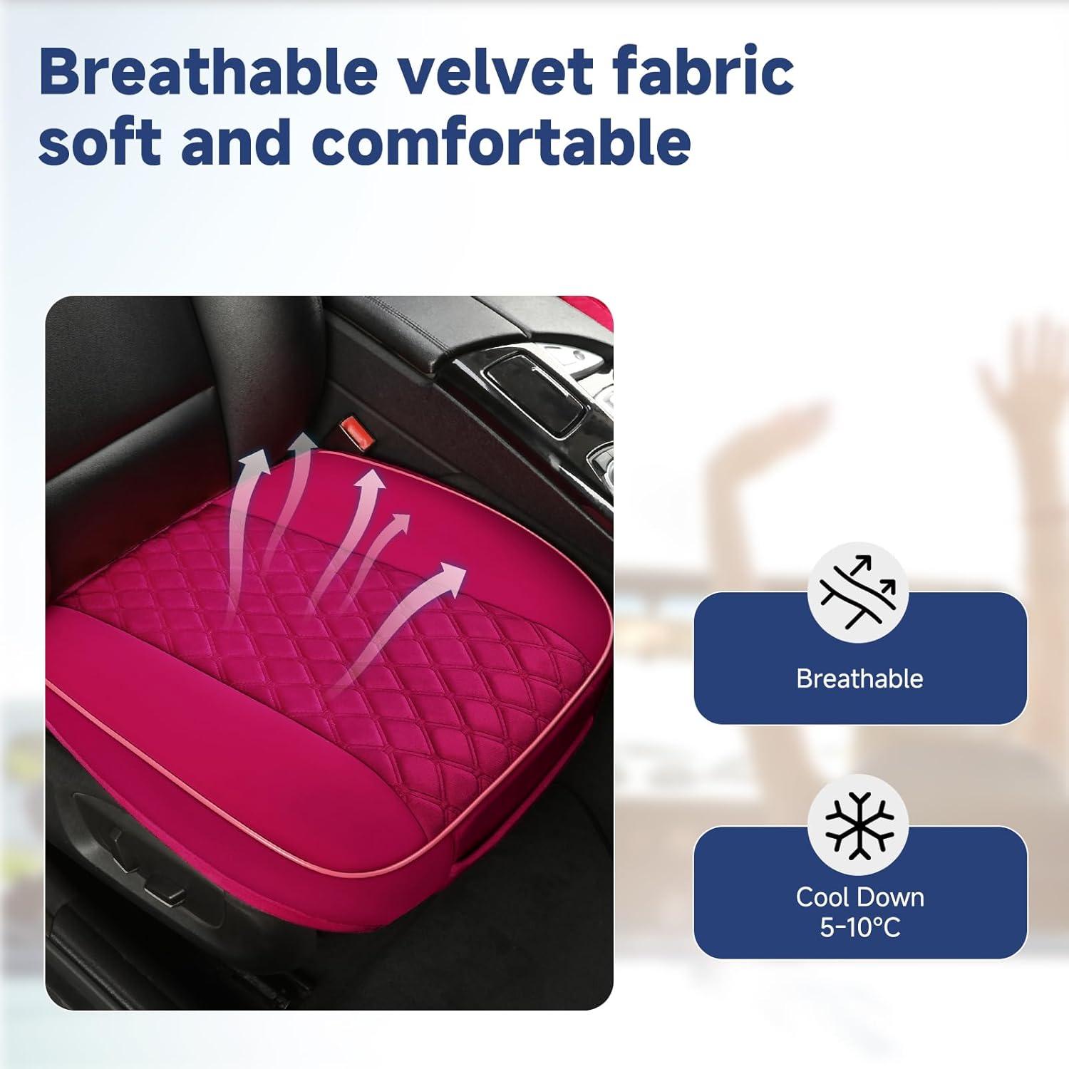 Cubierta de Asiento de Coche West Llama Terciopelo Rosa 2PC