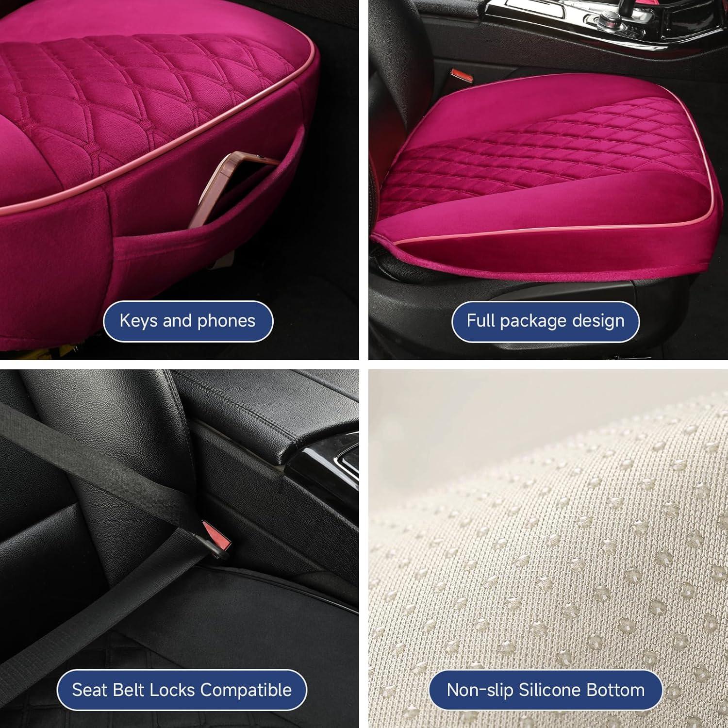 Cubierta de Asiento de Coche West Llama Terciopelo Rosa 2PC